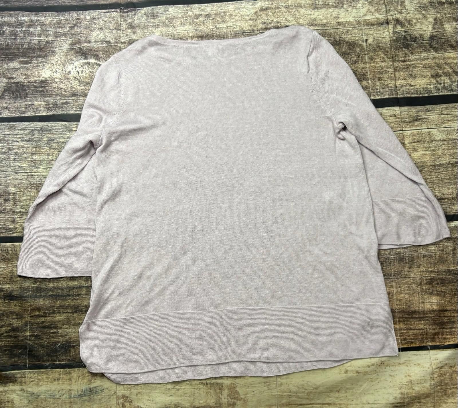 Other J Jill Top Womens Medium Linen Blend Lilac 3/4 Sleeve Size M / US 6-8 / IT 42-44 - 3 Thumbnail