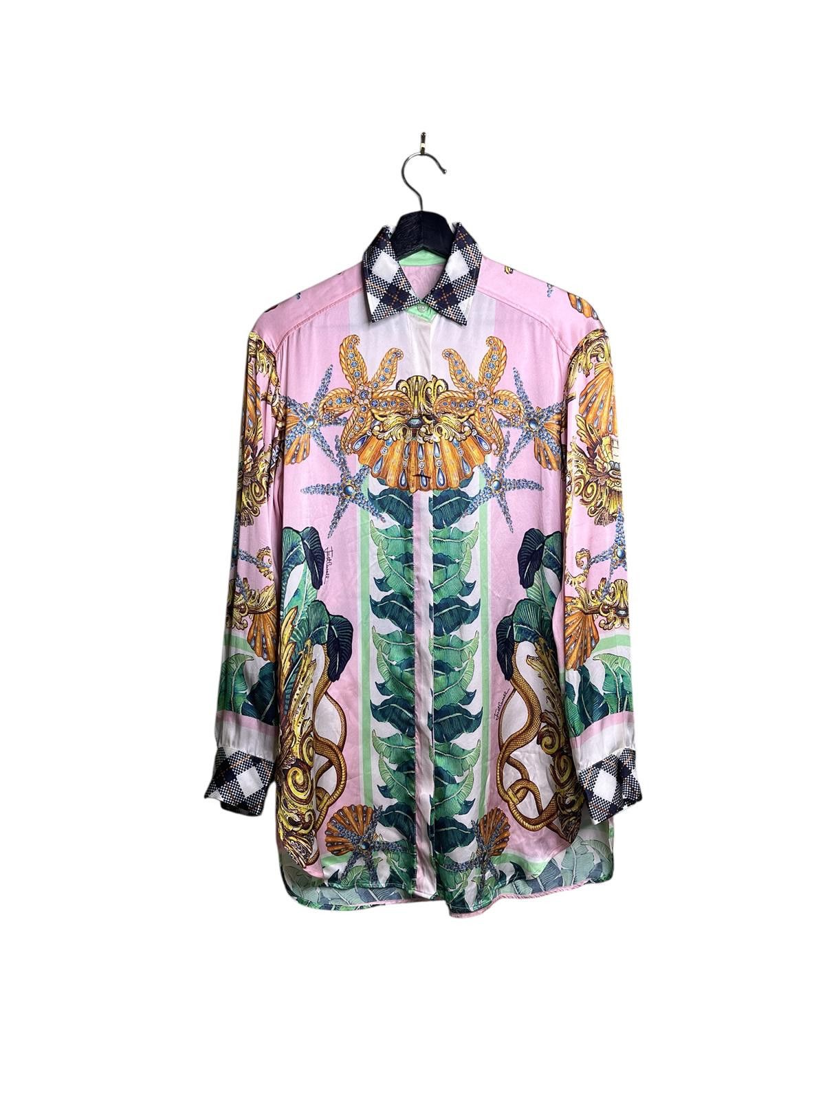 Roberto Cavalli Just Cavalli Silk Baroque Print Shirt Size 36 Size XS / US 0-2 / IT 36-38 - 1 Thumbnail