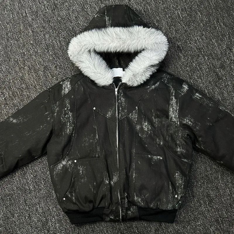 Japanese Brand Parka Coat Streetwear Loose Hooded Faux Mink Collar Size US L / EU 52-54 / 3 - 1 Thumbnail