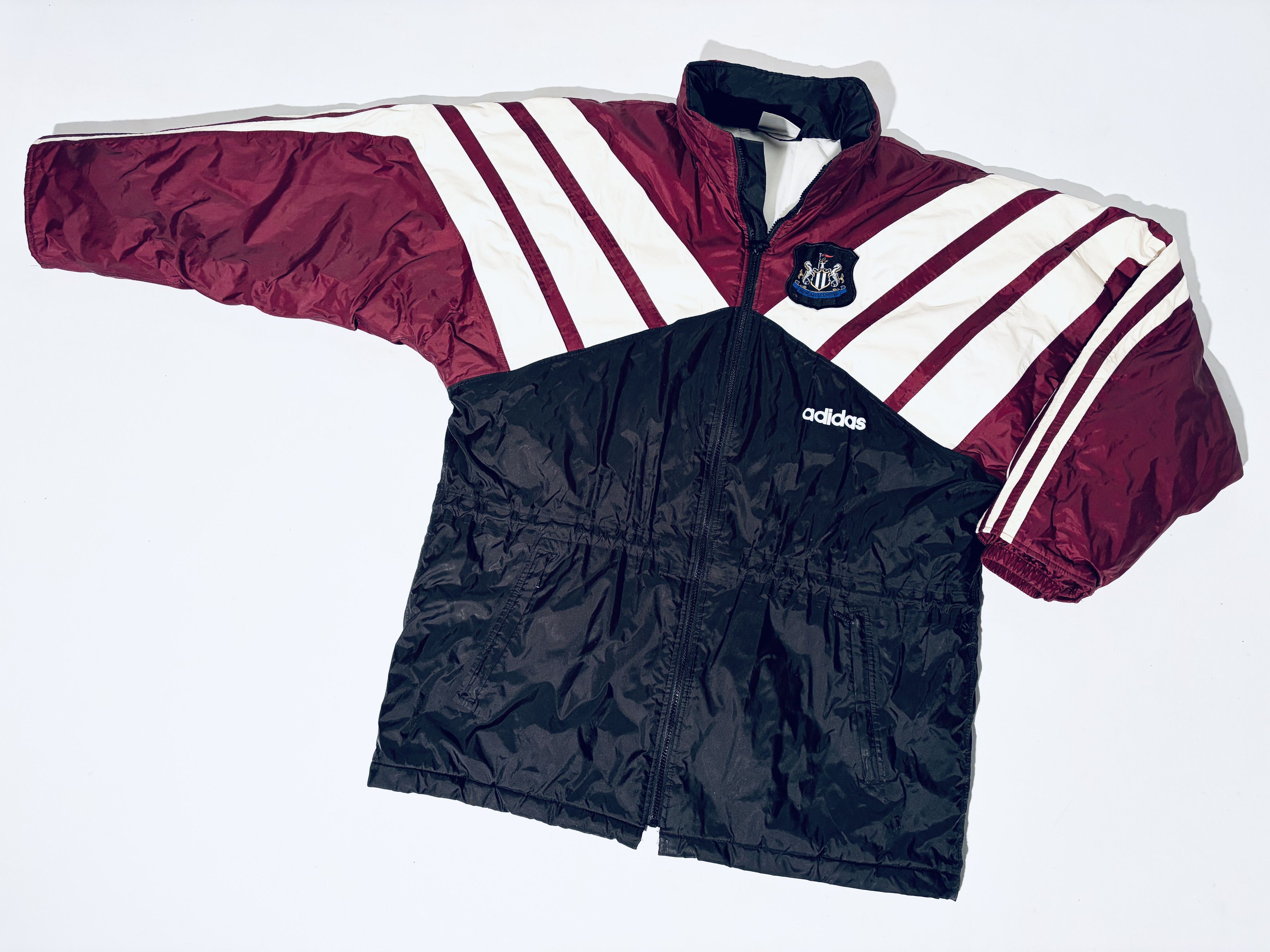 Adidas Newcastle United Training Bench Jacket 1995 - 1996 Size US XL / EU 56 / 4 - 6 Thumbnail