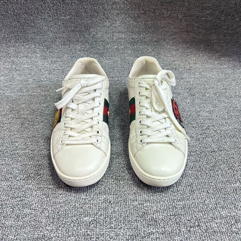 Gucci Gucci ACE Leather Sneakers with Pineapple Embroidery -2508 Size US 6 / IT 36 - 4 Thumbnail