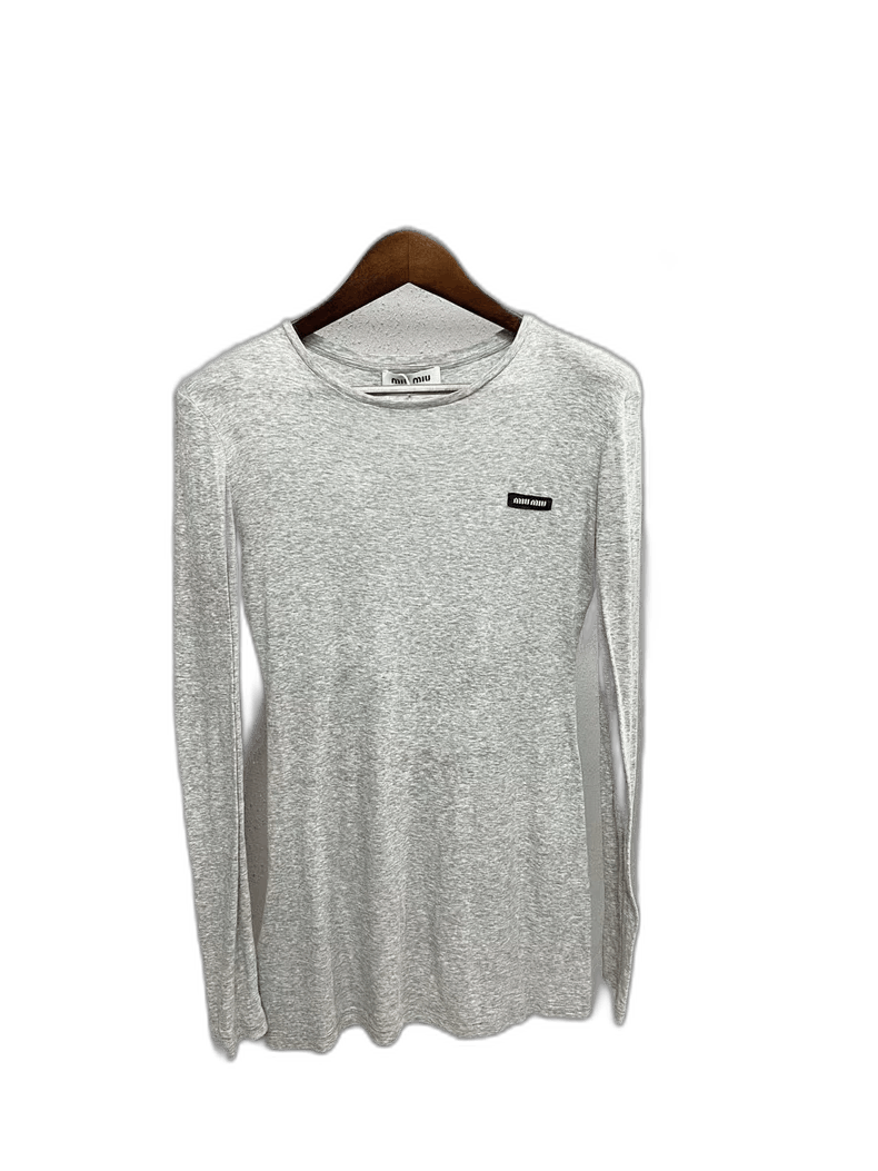 Miu Miu miu miu gray long sleeve t-shirt Size US XS / EU 42 / 0 - 1 Thumbnail