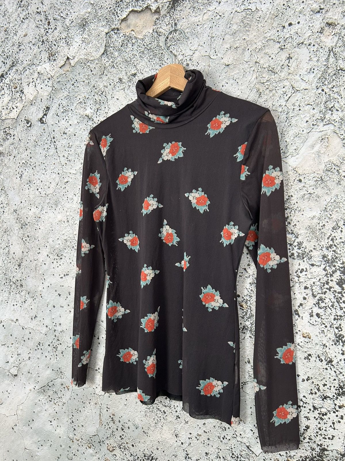 Ganni Ganni Flowers Mesch Top Avant Garde Designer Scandi Size M / US 6-8 / IT 42-44 - 2 Thumbnail