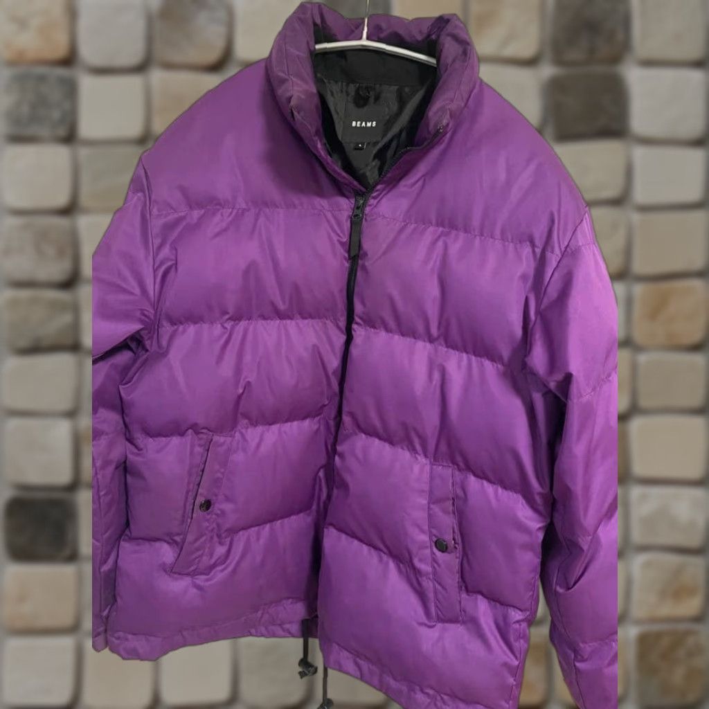 Vintage BEAMS Down Jackets Purple L Men Regular Size Down jacket Purple L Typical Puffer Jacket Fall Winter Men Size US XL / EU 56 / 4 - 1 Thumbnail