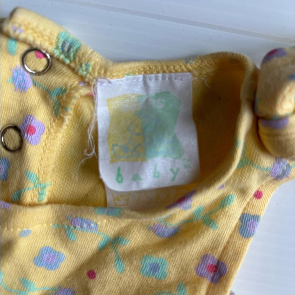 Sears Vintage Sears Baby Onesie Yellow with Flowers Size ONE SIZE - 3 Thumbnail