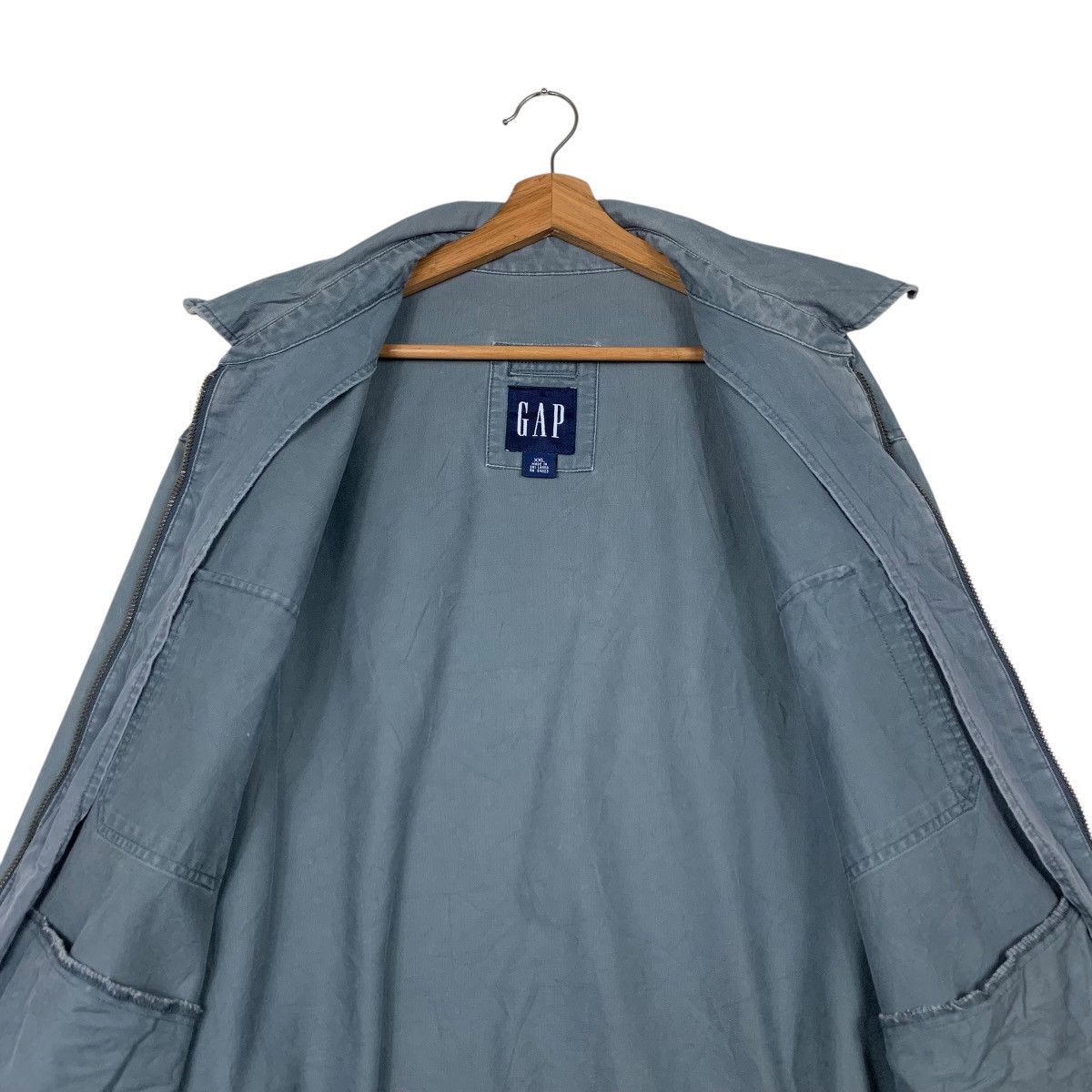 Gap Y2K GAP Workwear Blue Washed Flannel Jacket #2264-C100 Size US XXL / EU 58 / 5 - 12 Thumbnail