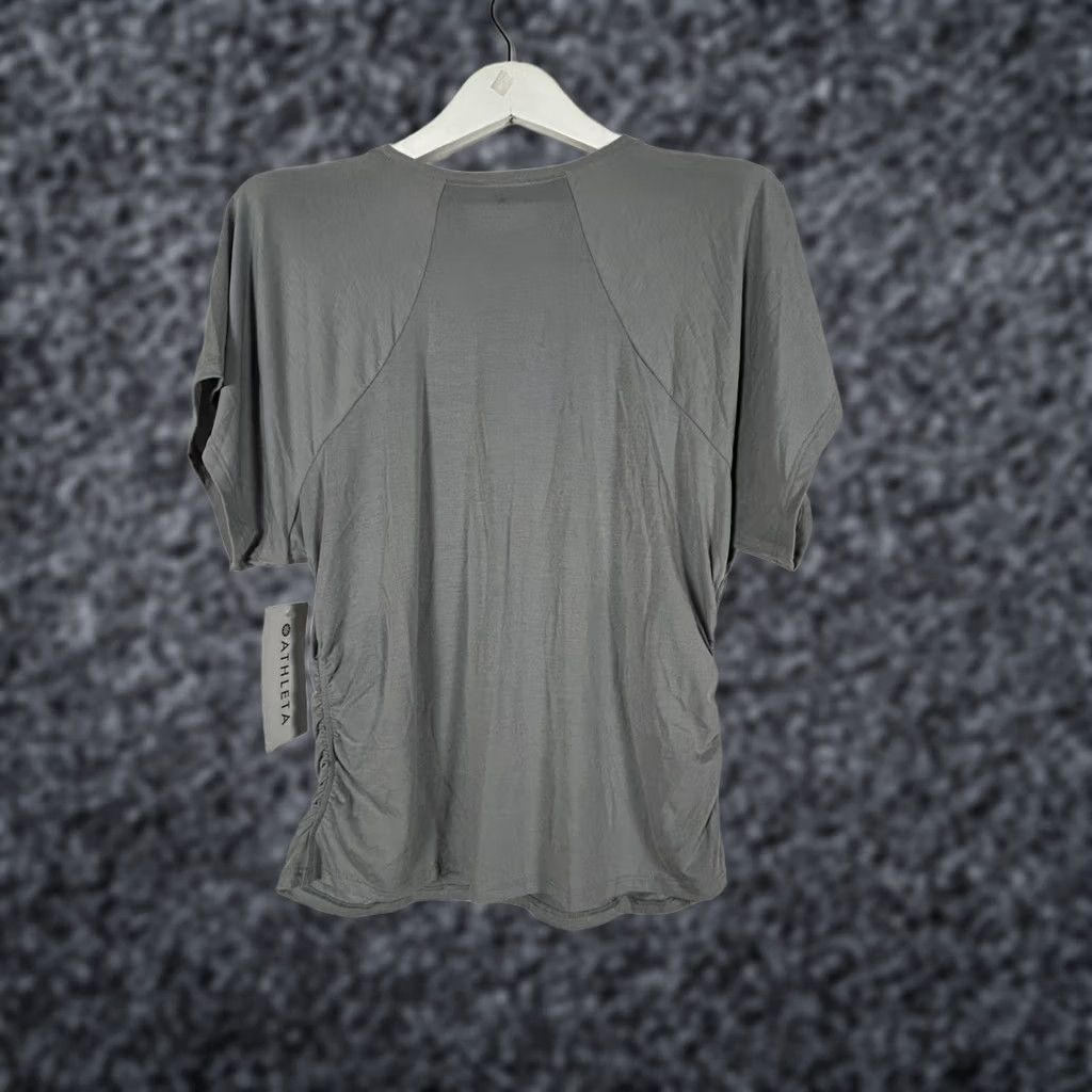 Athleta Athleta With Ease Cinch Tee Womens Large Gray Short Sleeve Active Breathable New Size 36" / US 14 / IT 50 - 1 Thumbnail