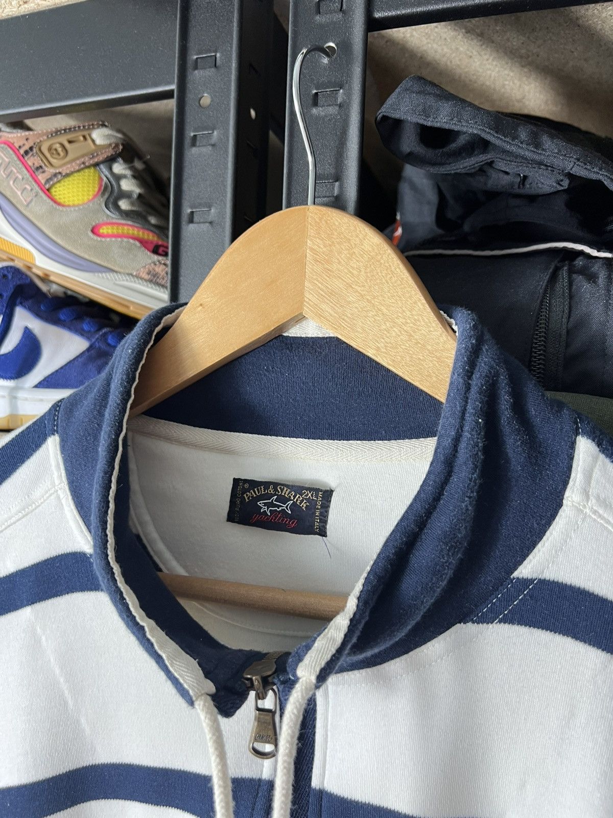 Paul & Shark Vintage Paul & Shark Yachting Striped Rugby Sweater 1/4 Zip Size US XXL / EU 58 / 5 - 5 Thumbnail