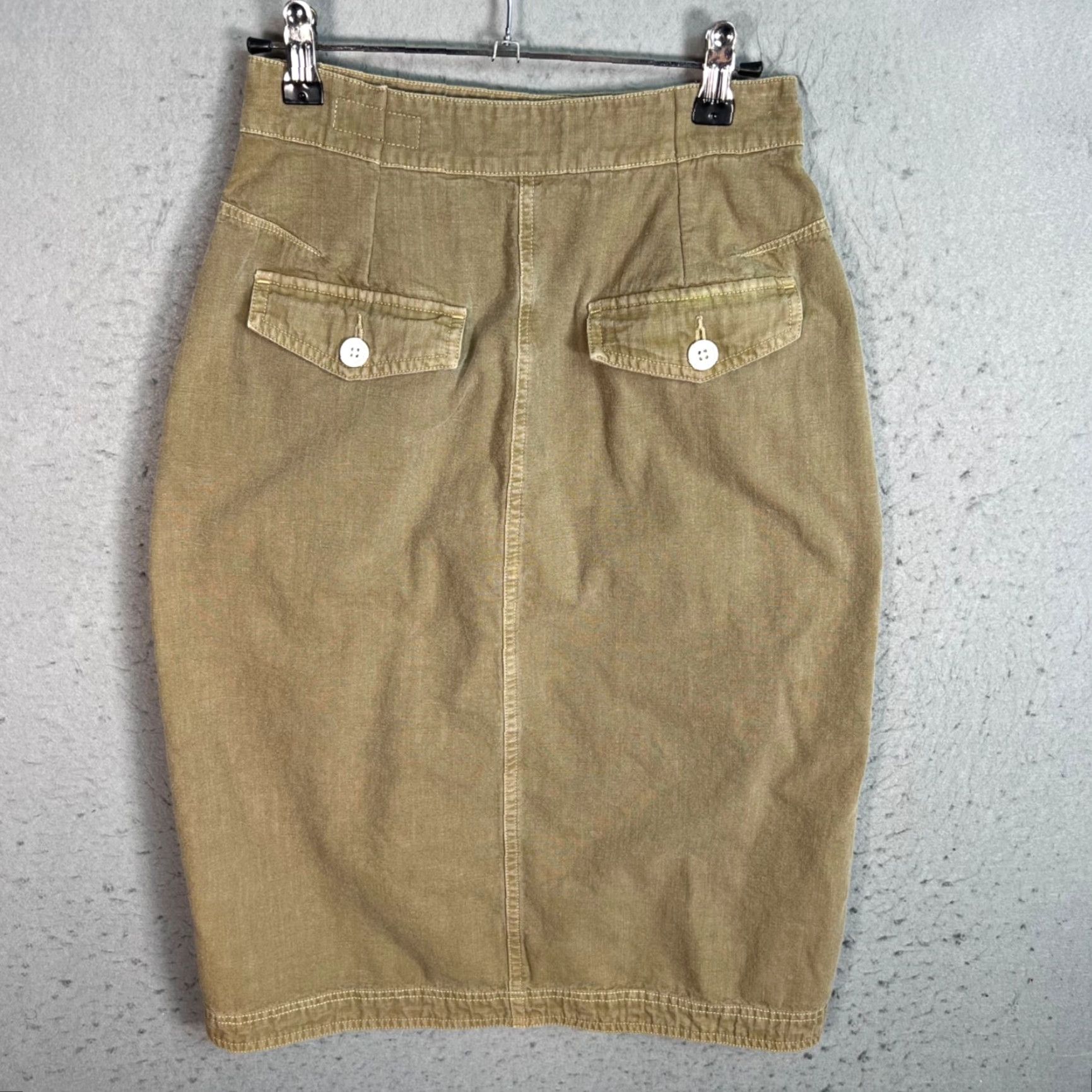 Rag & Bone Rag & Bone Womens Olive Green Button-Front Utility Midi Skirt With Pockets Skirt Women Olive Green Button-Front Midi Skirt With Pockets Size 42" / US 20 - 2 Thumbnail