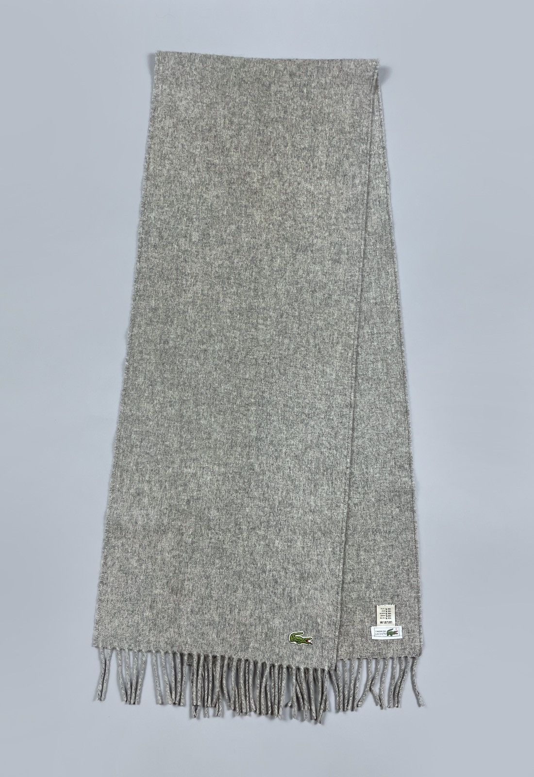 Lacoste Vintage Chemise Lacoste Wool Knit Logo Scarf Neckwear 170 cm Size ONE SIZE - 2 Thumbnail