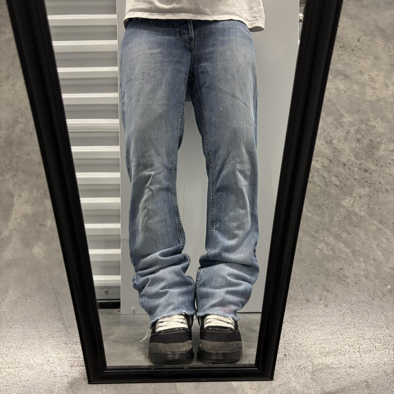 Japanese Brand × Vintage Crazy Vintage Y2K/2000s Grunge Faded Light Wash Bootcut Denim Jeans! Size US 29 - 1 Thumbnail