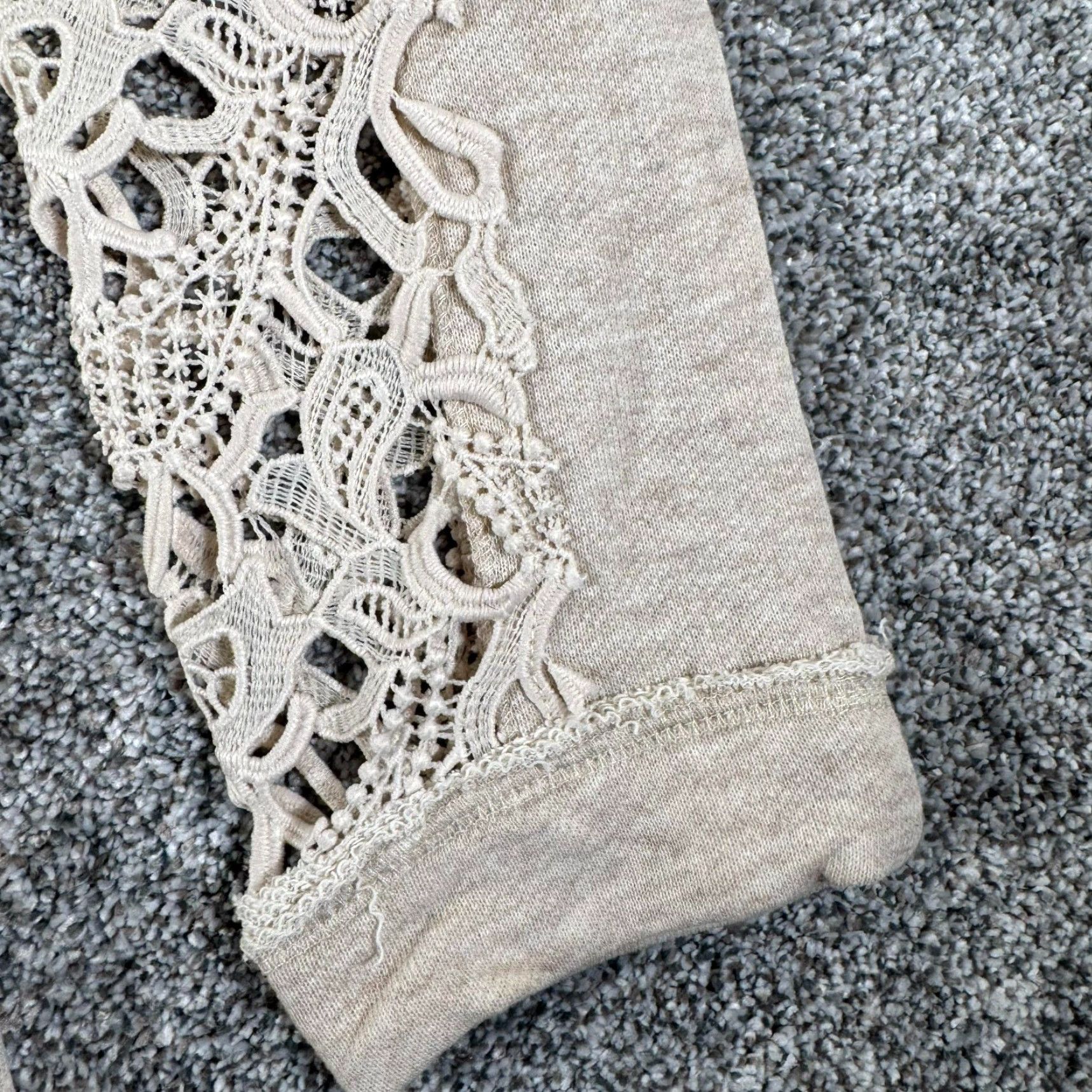 Vintage Mystree Blouse Large Beige Round Neck Long Sleeve Lace Cottagecore Bohemian Hippie Casual Womens L Size L / US 10 / IT 46 - 5 Thumbnail