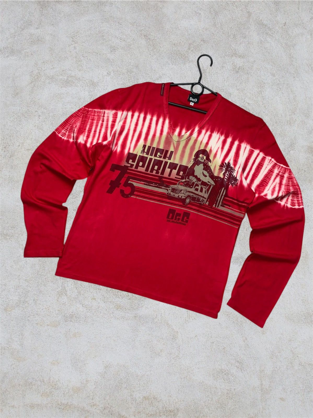 Dolce & Gabbana × Vintage Dolce&gabbana d&g v neck long sleeve sweatshirt Red size L Size US L / EU 52-54 / 3 - 1 Thumbnail