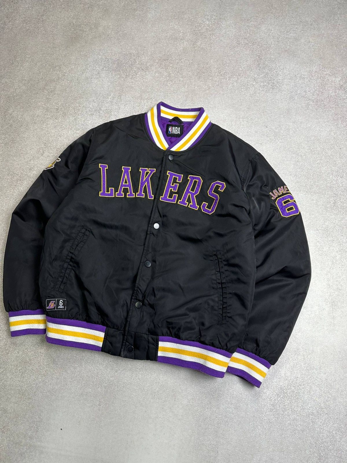 NBA Vintage NBA Lakers James Le Bron Bomber Jacket M Size US M / EU 48-50 / 2 - 2 Thumbnail