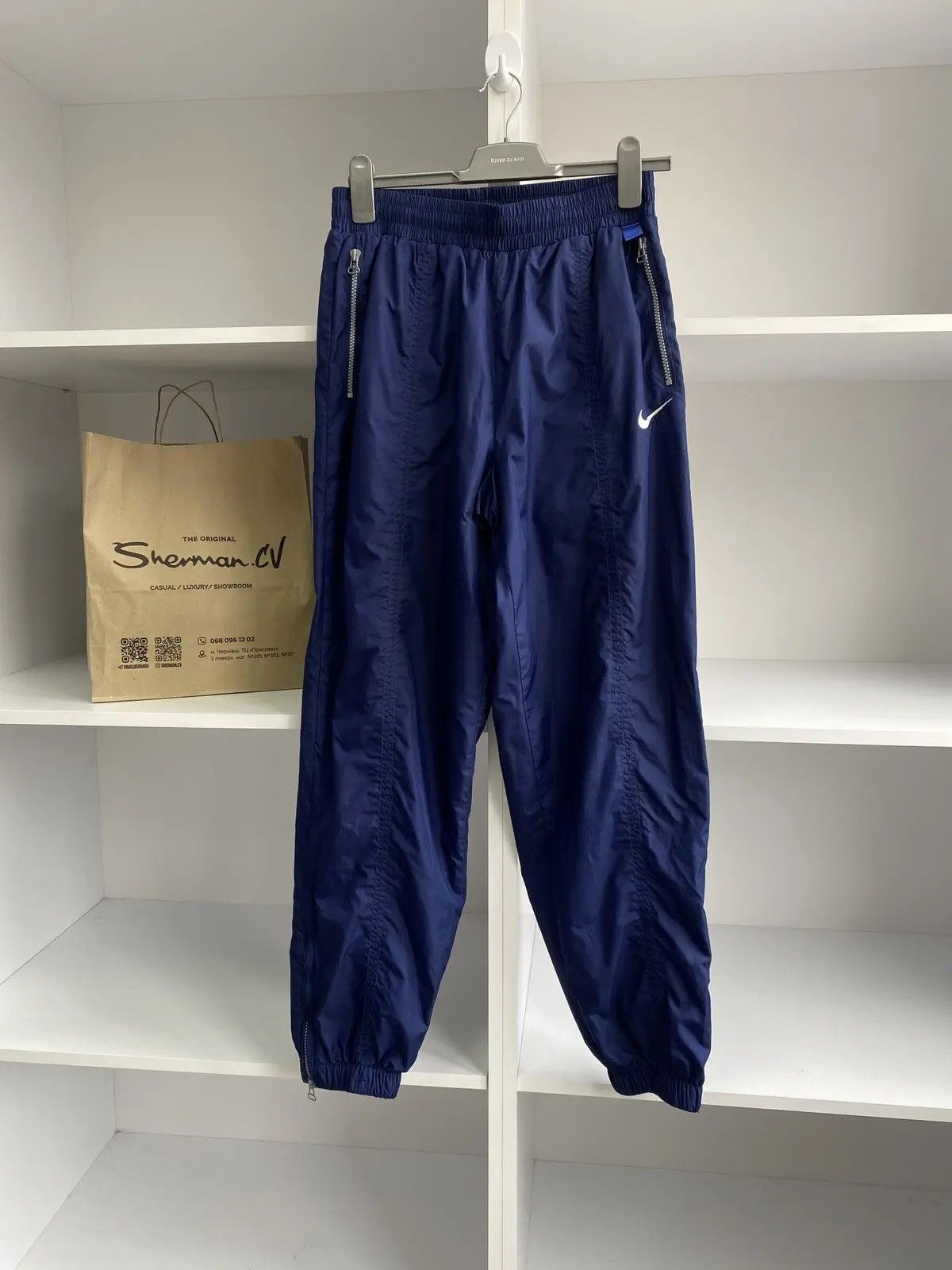 Nike × Vintage Vtg Nike Athletic Wind Breaker Pants Lined Men's Size US 34 / EU 50 - 2 Thumbnail