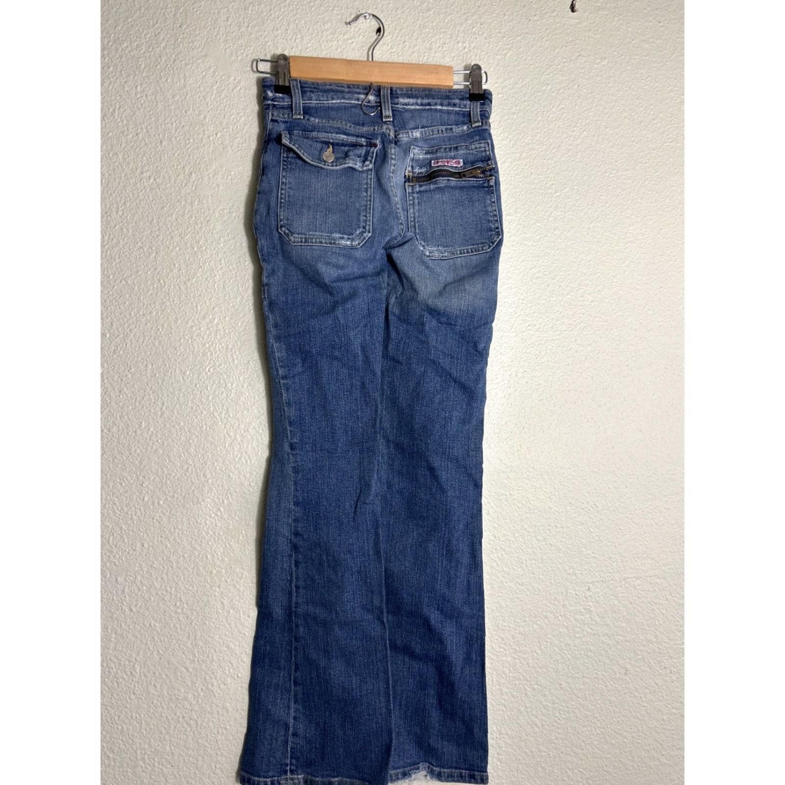 Hudson Hudson Jeans Women Flared Cargo Button Fly Medium Wash Blue 24x31 Size 42" / US 20 - 7 Thumbnail