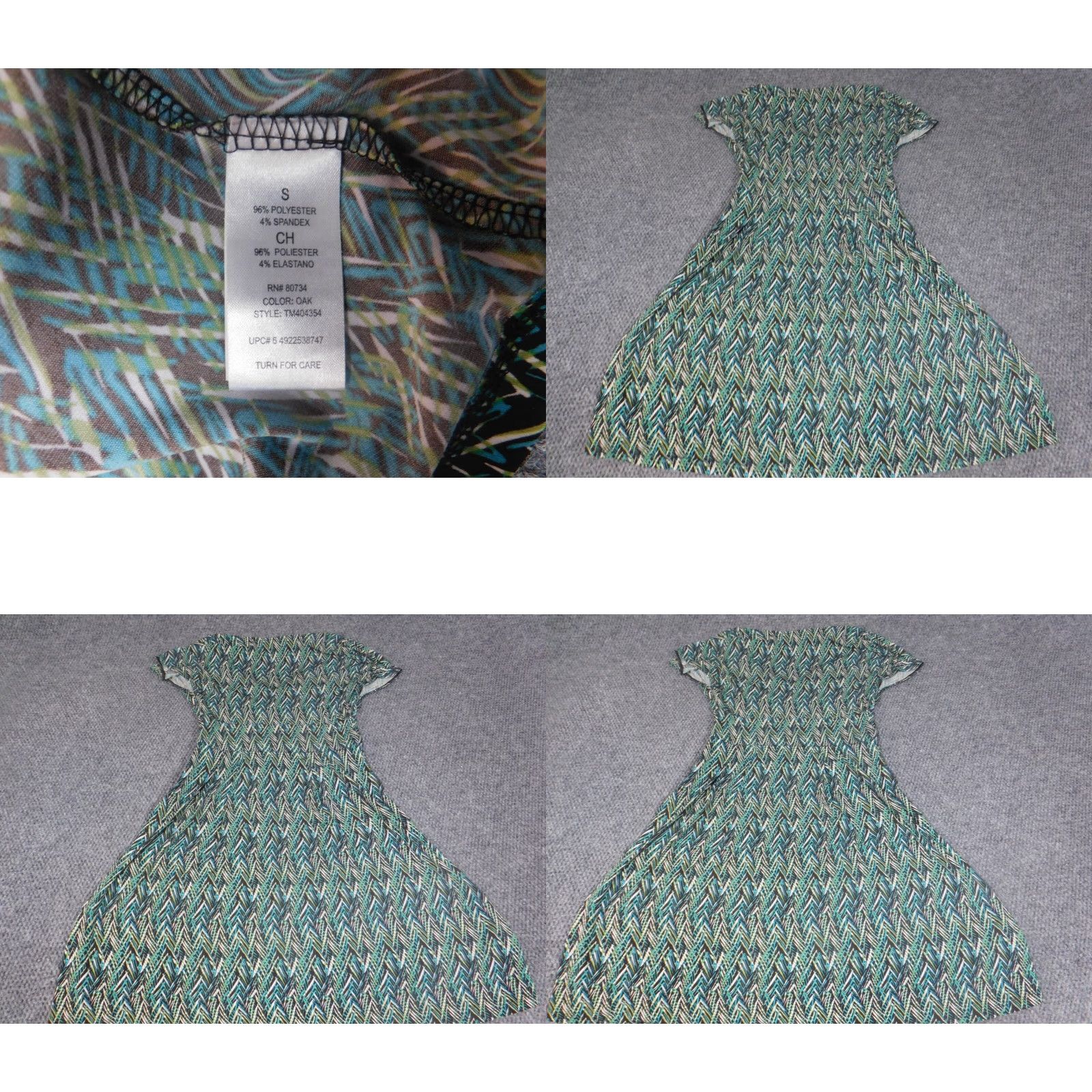 Vintage To the Max Womens Dress S Green A-Line Knit Polyester Mock Neck Short Sleeve Crochet Knee Length Pullover Stretch Geometric Size S / US 4 / IT 40 - 8 Thumbnail