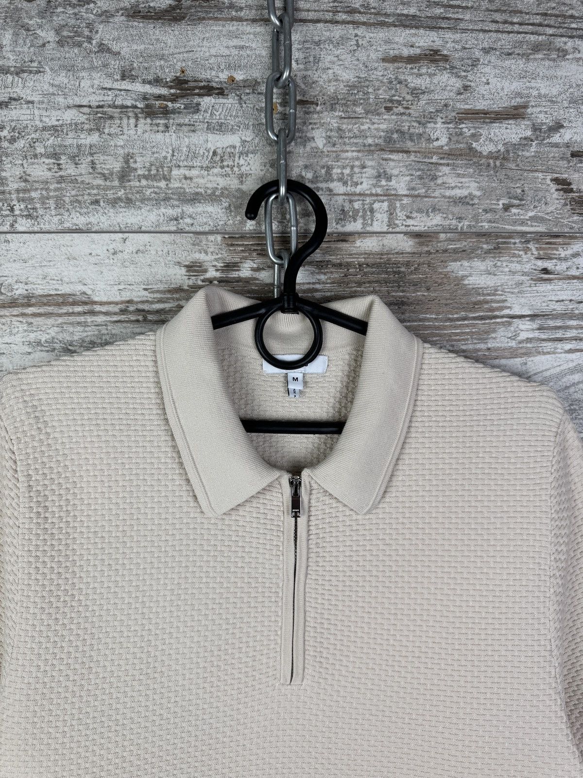 Reiss Mens Reiss Polos T-shirt size M luxury beige tee Size US M / EU 48-50 / 2 - 3 Thumbnail