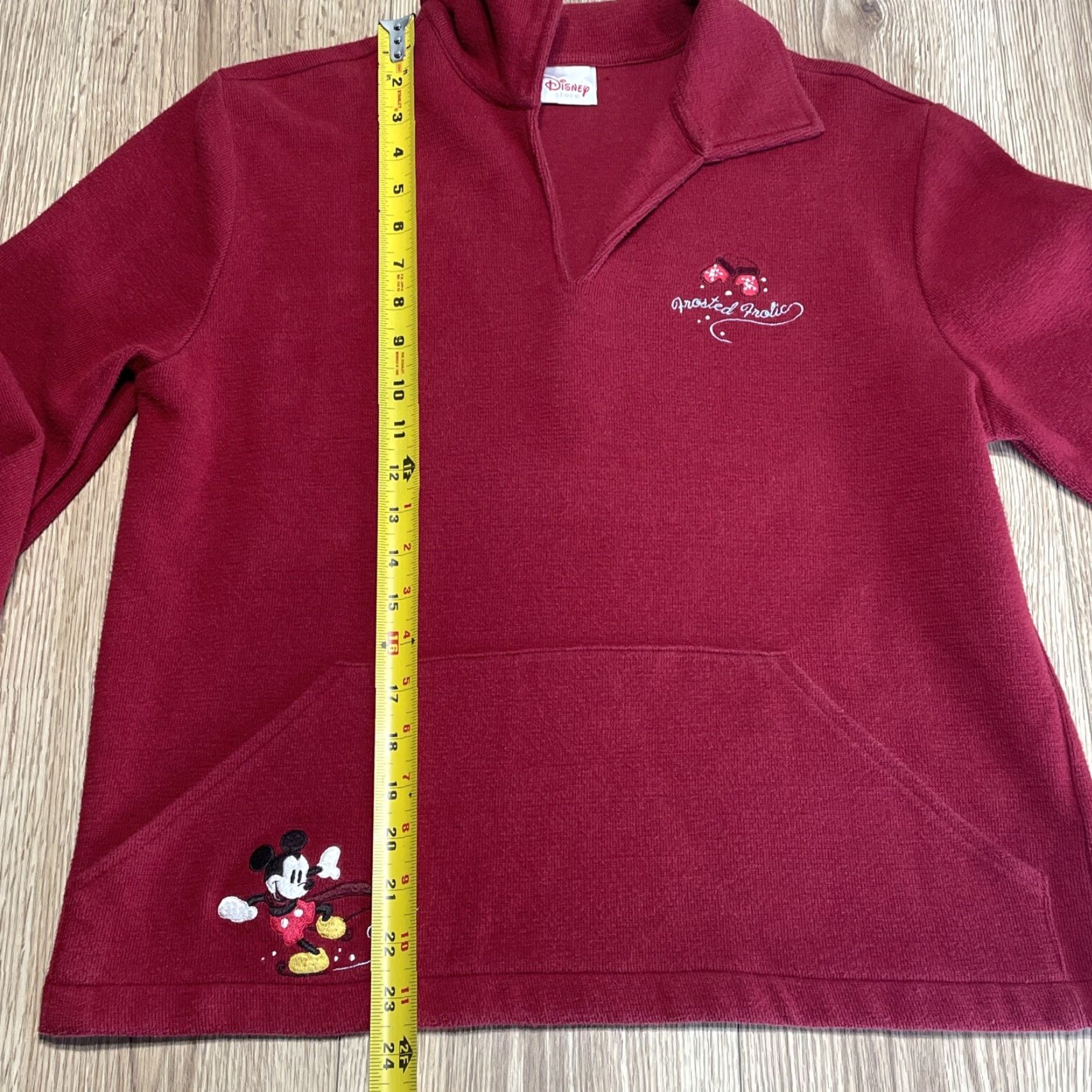 Disney VINTAGE Disney Mickey Mouse Frosty Frolic V-Neck Collared Sweater Womens M Red Embroidered Sweater 90s? Disney Theme Womens Size M / US 6-8 / IT 42-44 - 5 Thumbnail