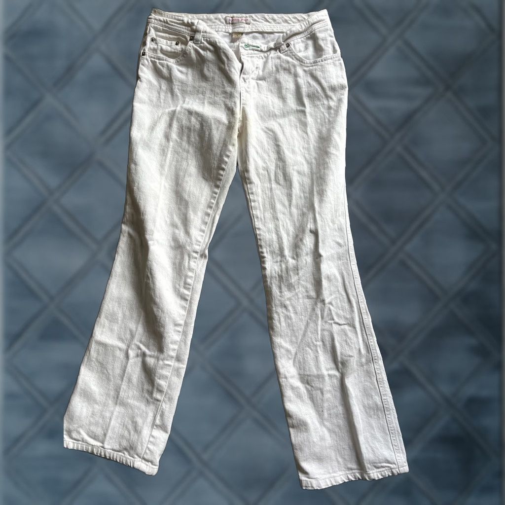Tommy Hilfiger Tommy Jeans Women's 7 White Flare Leg Denim Size 7R Mid Rise 28X31 Jeans Size 28" / US 6 / IT 42 - 1 Thumbnail