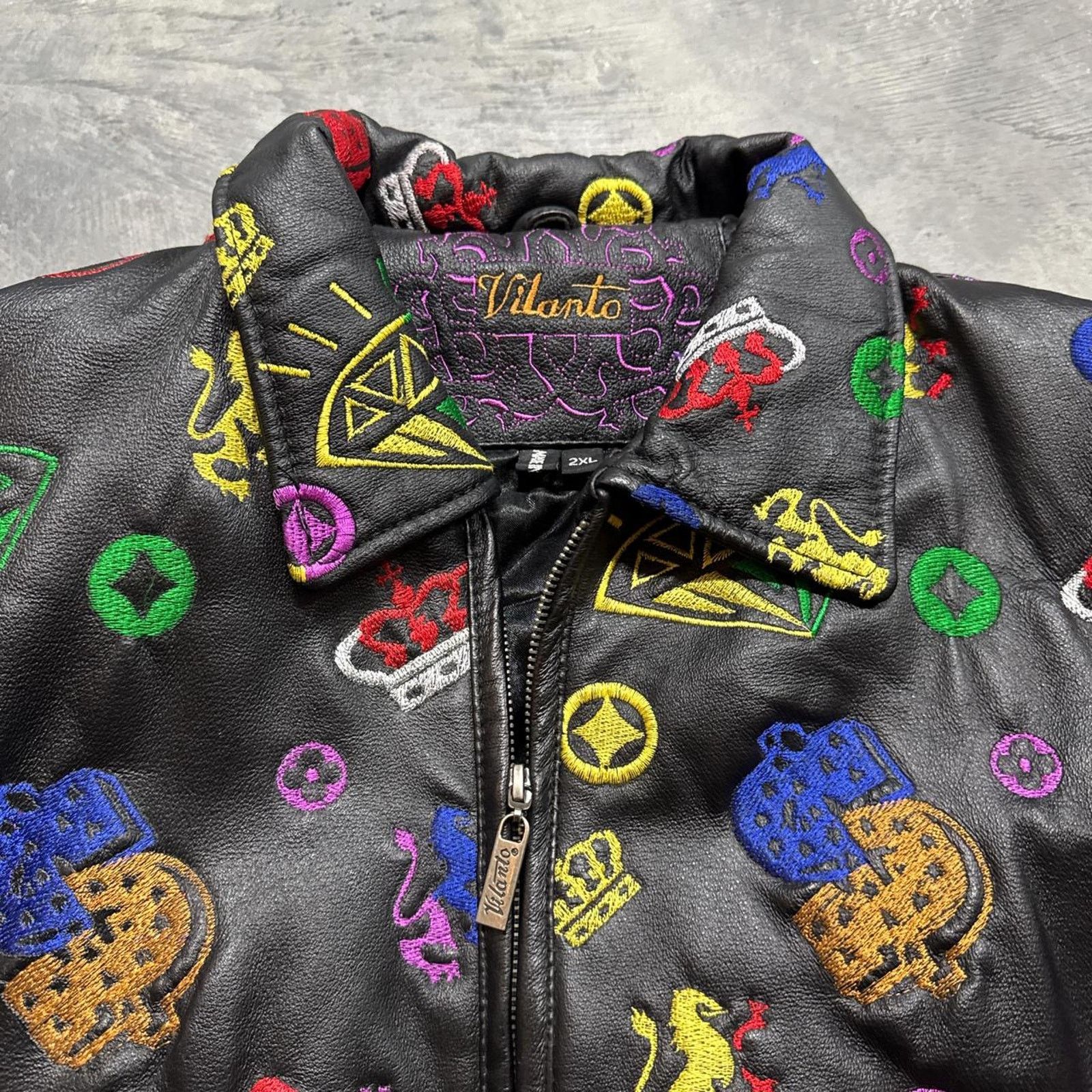 Vintage Vintage Y2K Diamonds Cash Pelle Pelle Style Leather Jacket Size US S / EU 44-46 / 1 - 3 Thumbnail