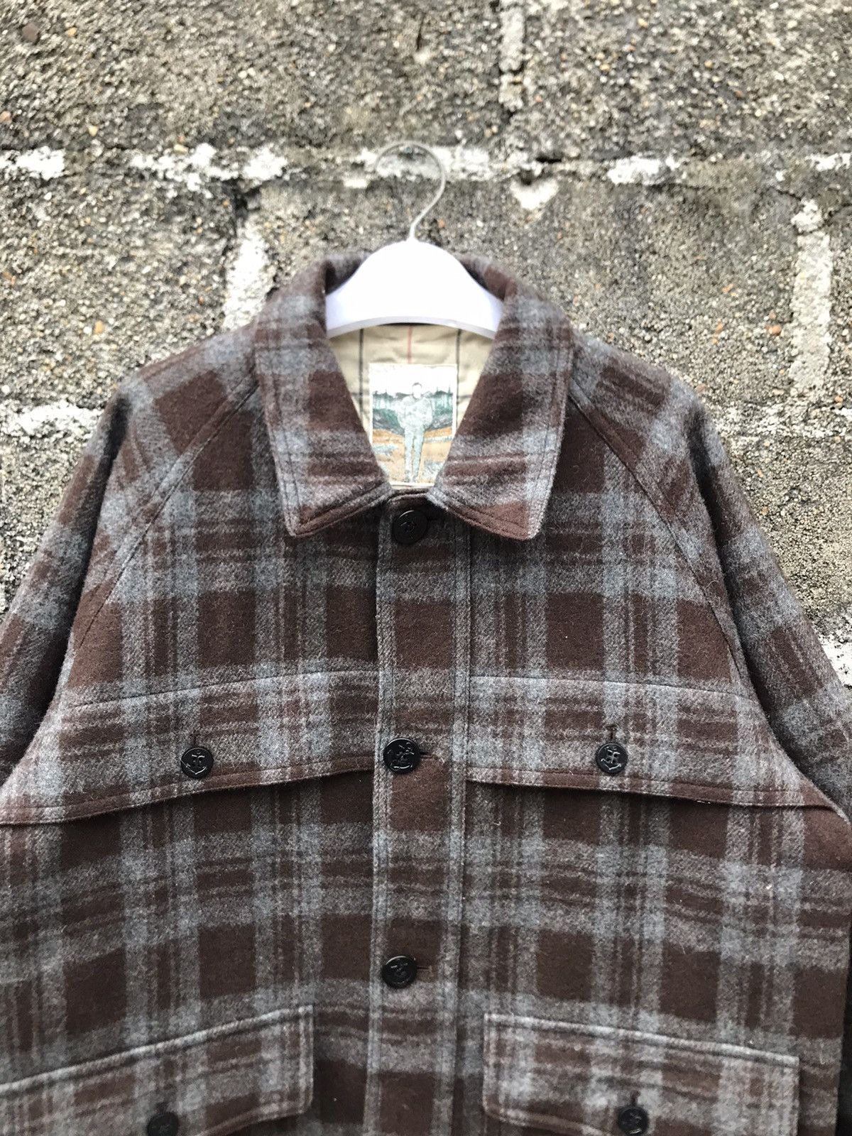 BARNS OUTFITTERS ⚡️Vintage Brown Flannel Wool Chore Barn Ranch Jacket Size US L / EU 52-54 / 3 - 5 Thumbnail