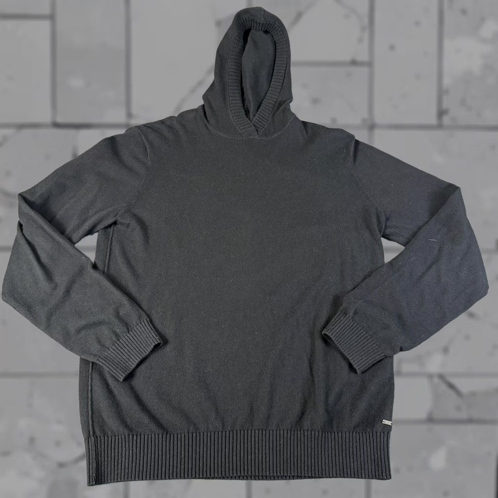 Vuori VUORI Mens Hoodie Knit Pullover Hooded V-Neck Black Sweatshirt Ribbed Durable Lightweight Fluent Size US L / EU 52-54 / 3 - 1 Thumbnail