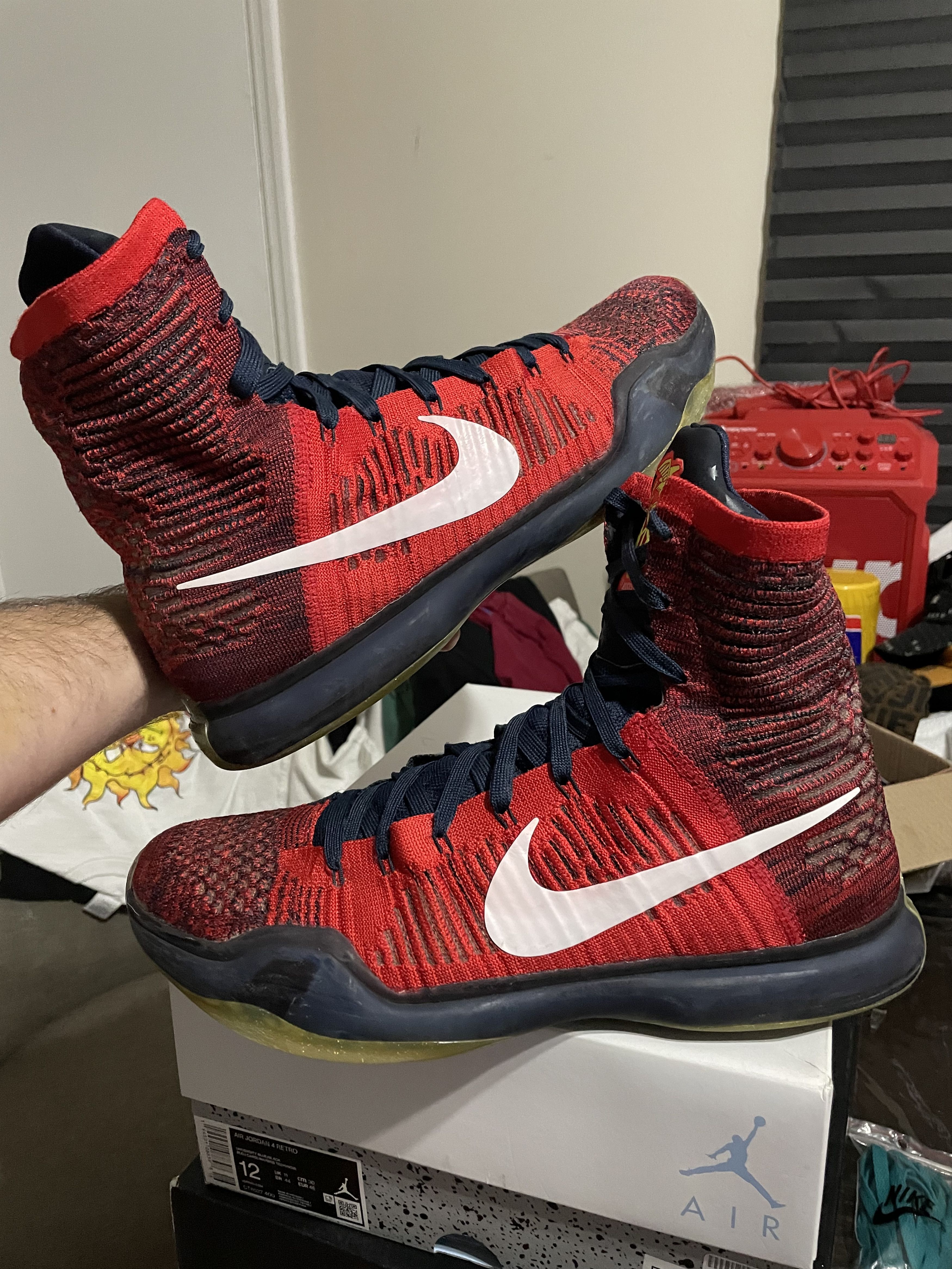 image of Nike Kobe 10 Elite High American 2015 718763-614 Size 13 Shoes in Red, Men's