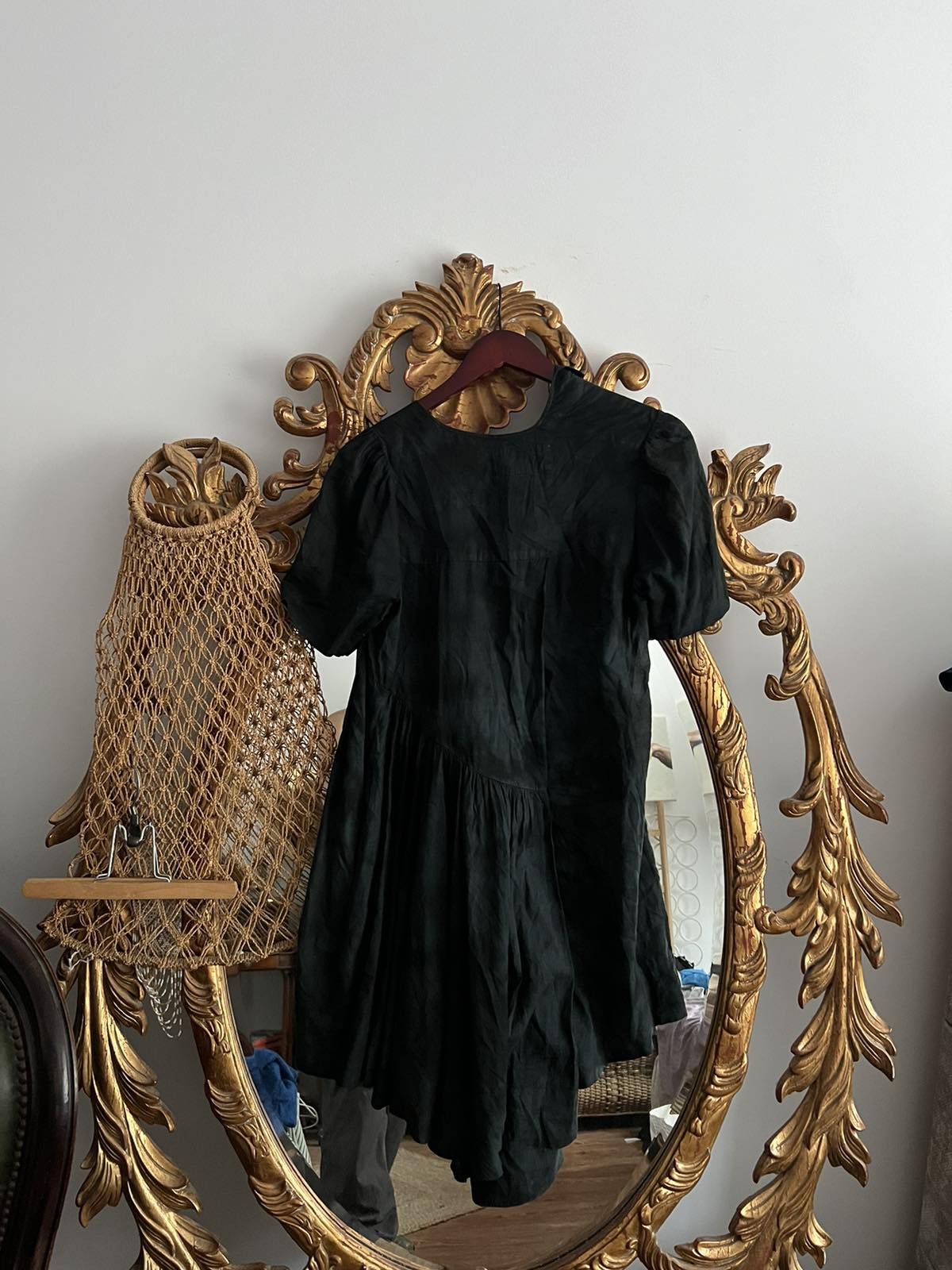 Allsaints Allsaints Dellal midi Black dress checkered cupro Size S / US 4 / IT 40 - 2 Thumbnail