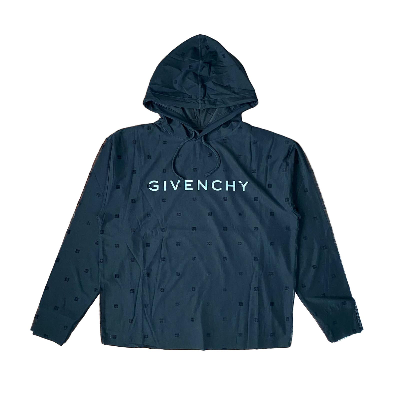 Black 4G Logo Tulle Double Layer Hoodie