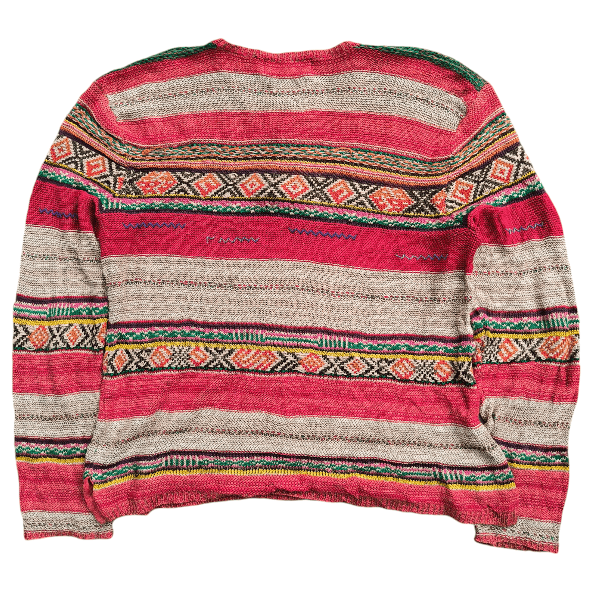 Polo Ralph Lauren Vintage Polo Ralph Lauren Aztec Linen Knit Sweater Size US M / EU 48-50 / 2 - 3 Thumbnail