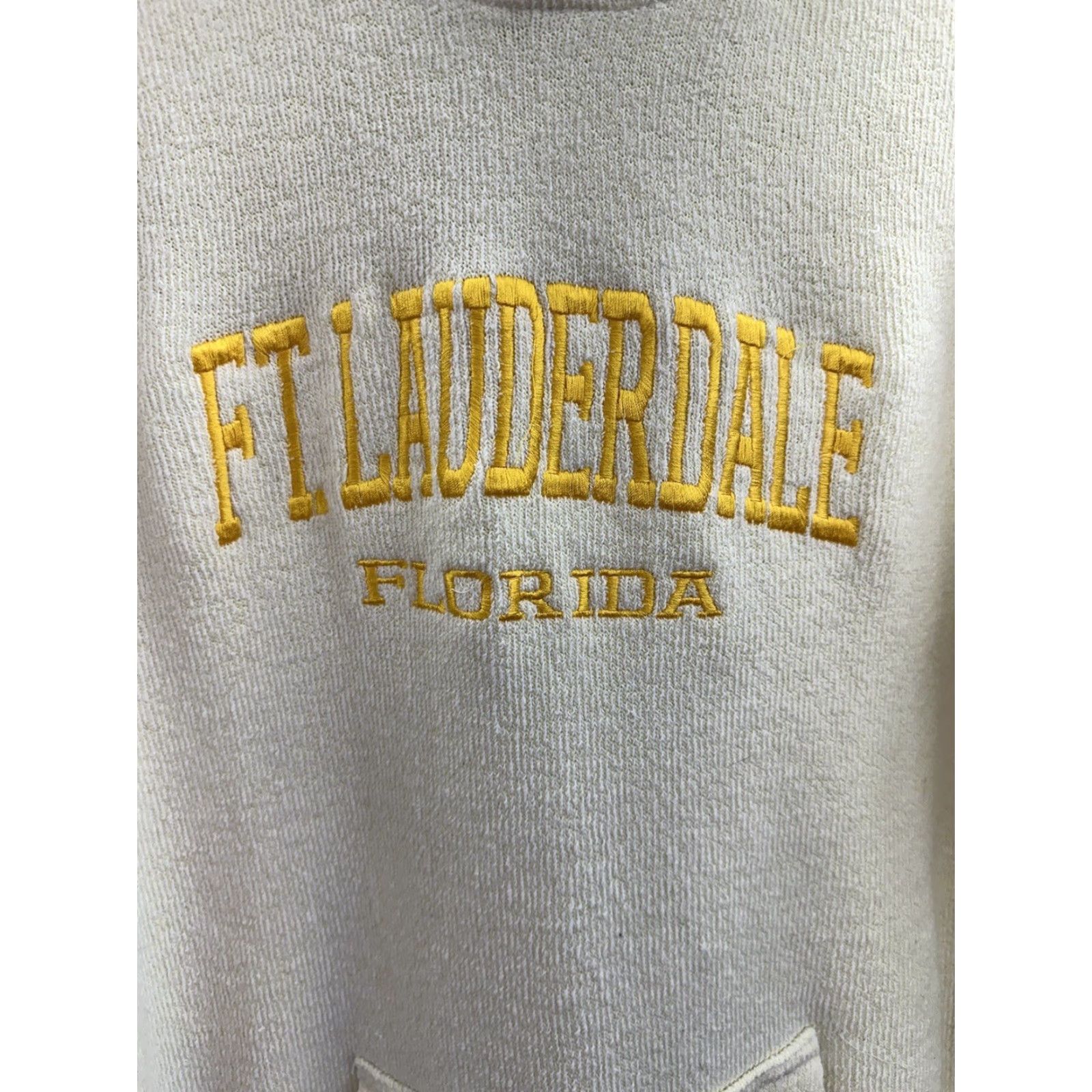 Vintage Comfortex USA Sweatshirt Womens Medium Yellow Solid Long Sleeve Logo Cotton Polyester Fleece Size M / US 6-8 / IT 42-44 - 2 Thumbnail