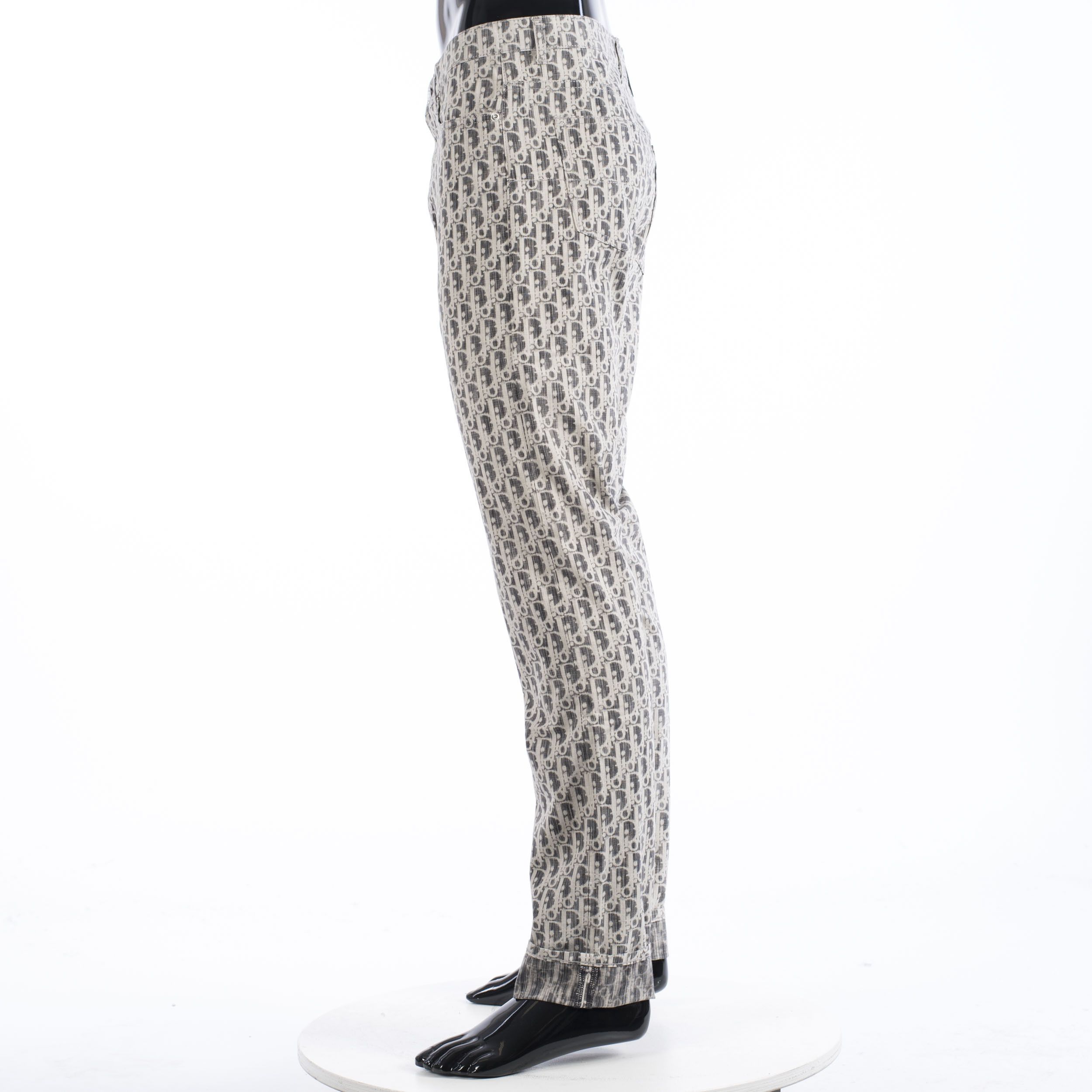 Dior Slimfit Dior Oblique Jeans In Black & White Cotton Size US 32 / EU 48 - 3 Thumbnail