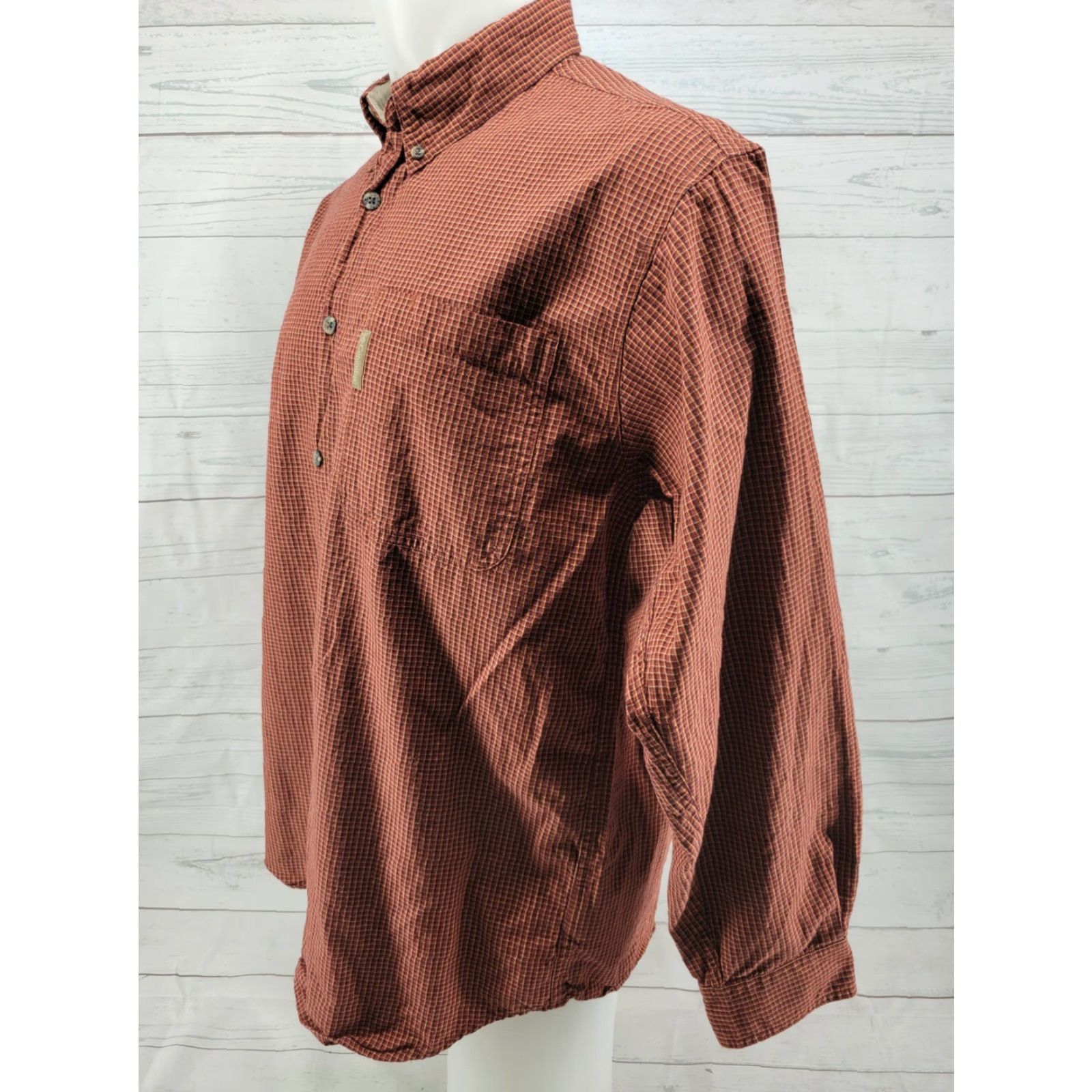 Vintage Columbia Button-Front Long Sleeve Shirt Mens Size Large Brown Orange Pattern Size US L / EU 52-54 / 3 - 2 Thumbnail