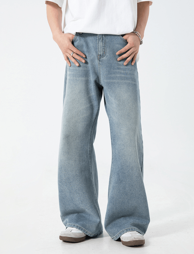 Jean Men's loose high street vintage washed flared jeans Size US 32 / EU 48 - 1 Thumbnail