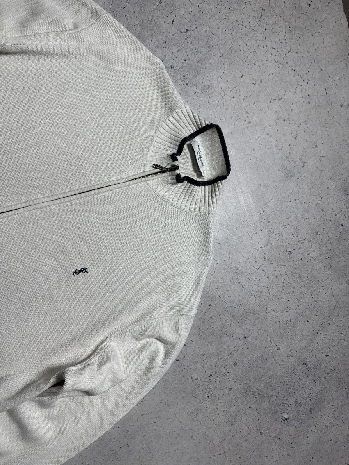 Yves Saint Laurent Yves Saint Laurent YSL Luxury Full Zip Sweater Vintage White Size US XXL / EU 58 / 5 - 4 Thumbnail