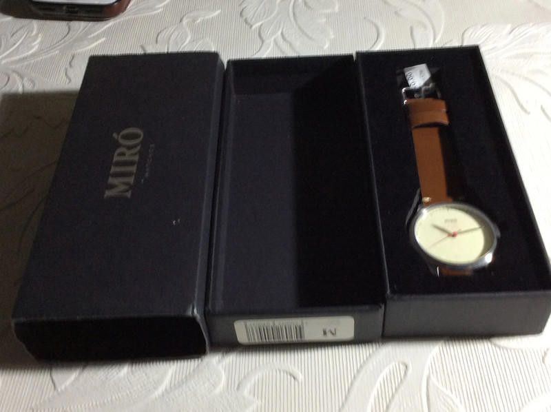Designer Miro cream /dark Brown Men's leather strap Watch Size ONE SIZE - 1 Thumbnail