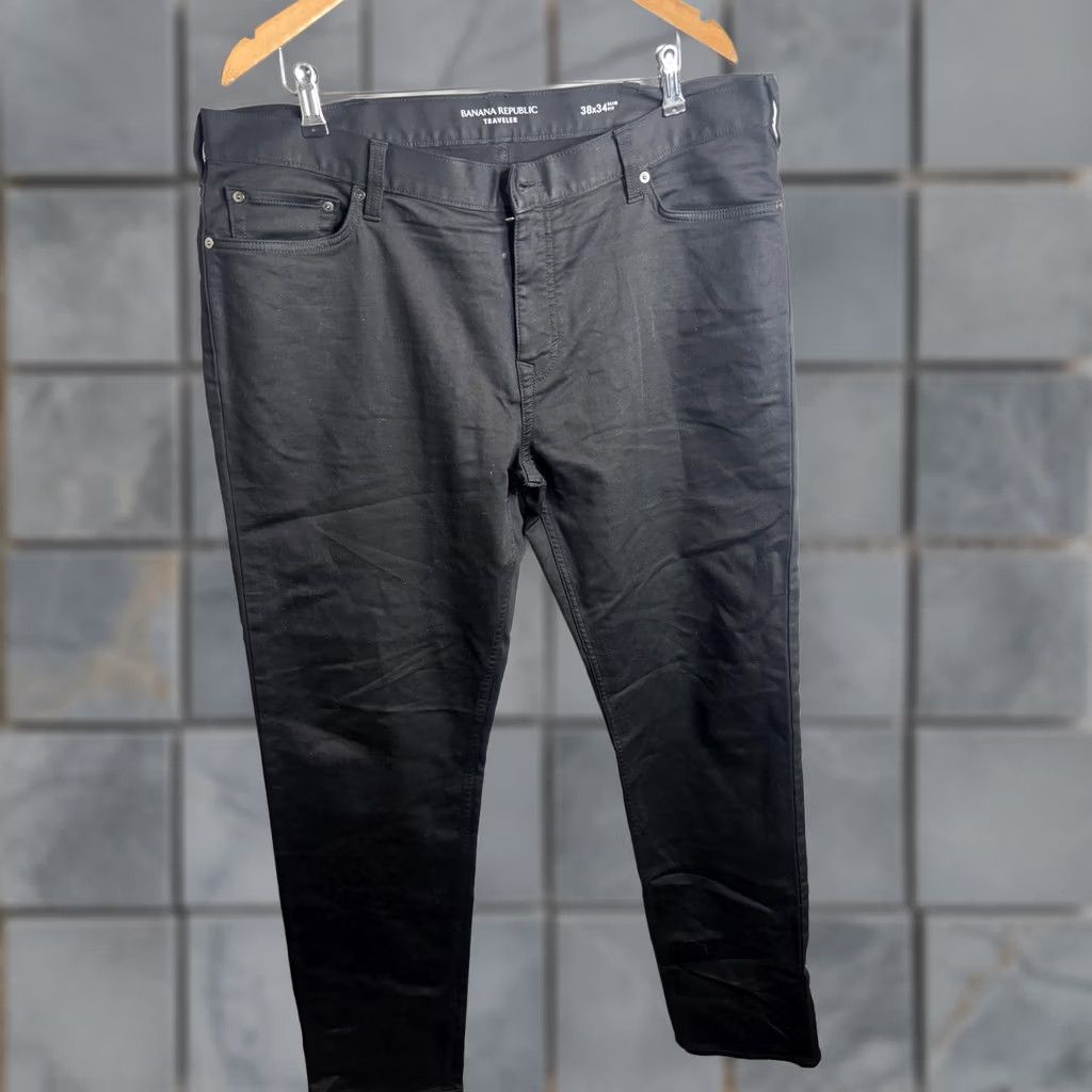 Banana Republic Banana Republic Traveler Jeans Mens 38x34 Black Slim Tapered Denim Stretch Pants Size US 38 / EU 54 - 1 Thumbnail