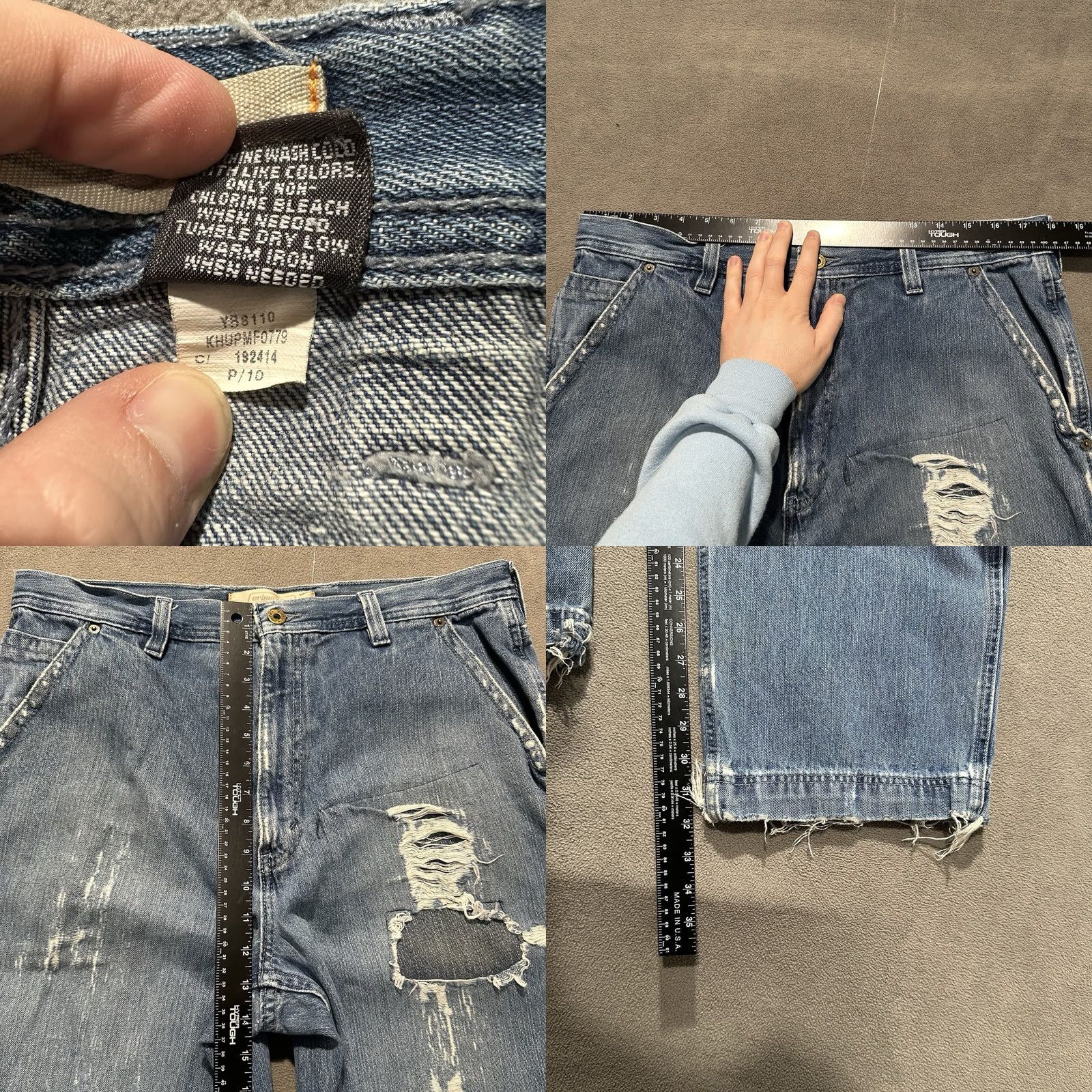 Vintage VINTAGE Urban Pipeline Jeans Mens 36x34 Blue Denim Carpenter Baggy Loose Grunge Y2K FAIR Size US 36 / EU 52 - 9 Thumbnail