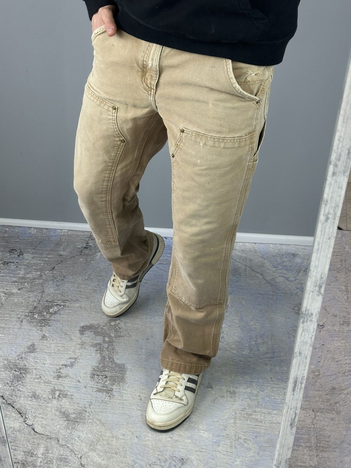 Carhartt × Vintage Carhartt Double Knee vintage faded canvas pants trashed mens Size US 33 - 6 Thumbnail