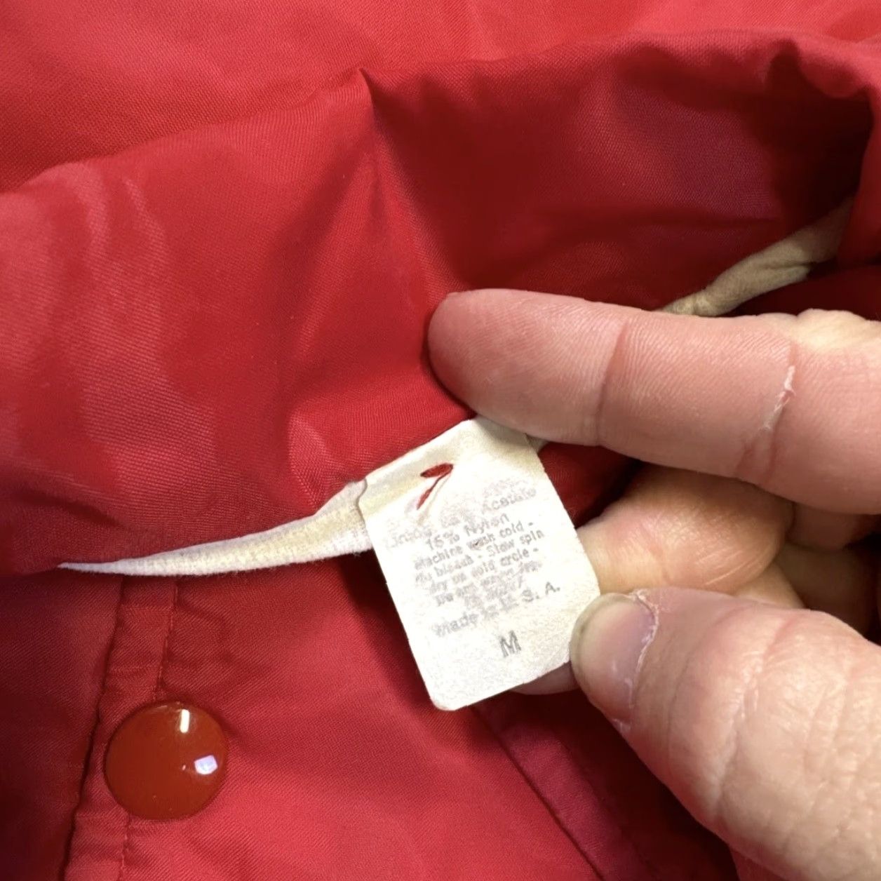Nutmeg VINTAGE Nutmeg Mills Jacket Mens M Red Sn ap Button Windbreaker Lined USA 90s Size US M / EU 48-50 / 2 - 4 Thumbnail