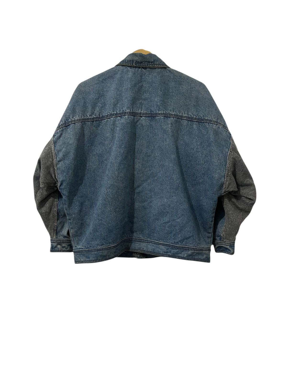 5351 POUR LES HOMMES Two-Tone Indigo Denim Jacket Gray Sleeve Panels & Red Lining Size US L / EU 52-54 / 3 - 3 Thumbnail
