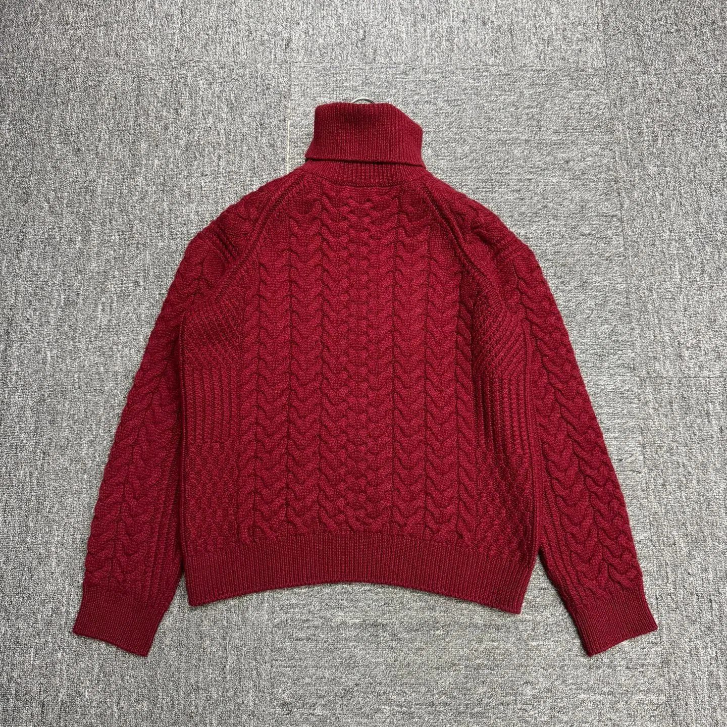 Loro Piana Red Cable Knit Turtleneck Sweater - Size S. Size US S / EU 44-46 / 1 - 5 Thumbnail