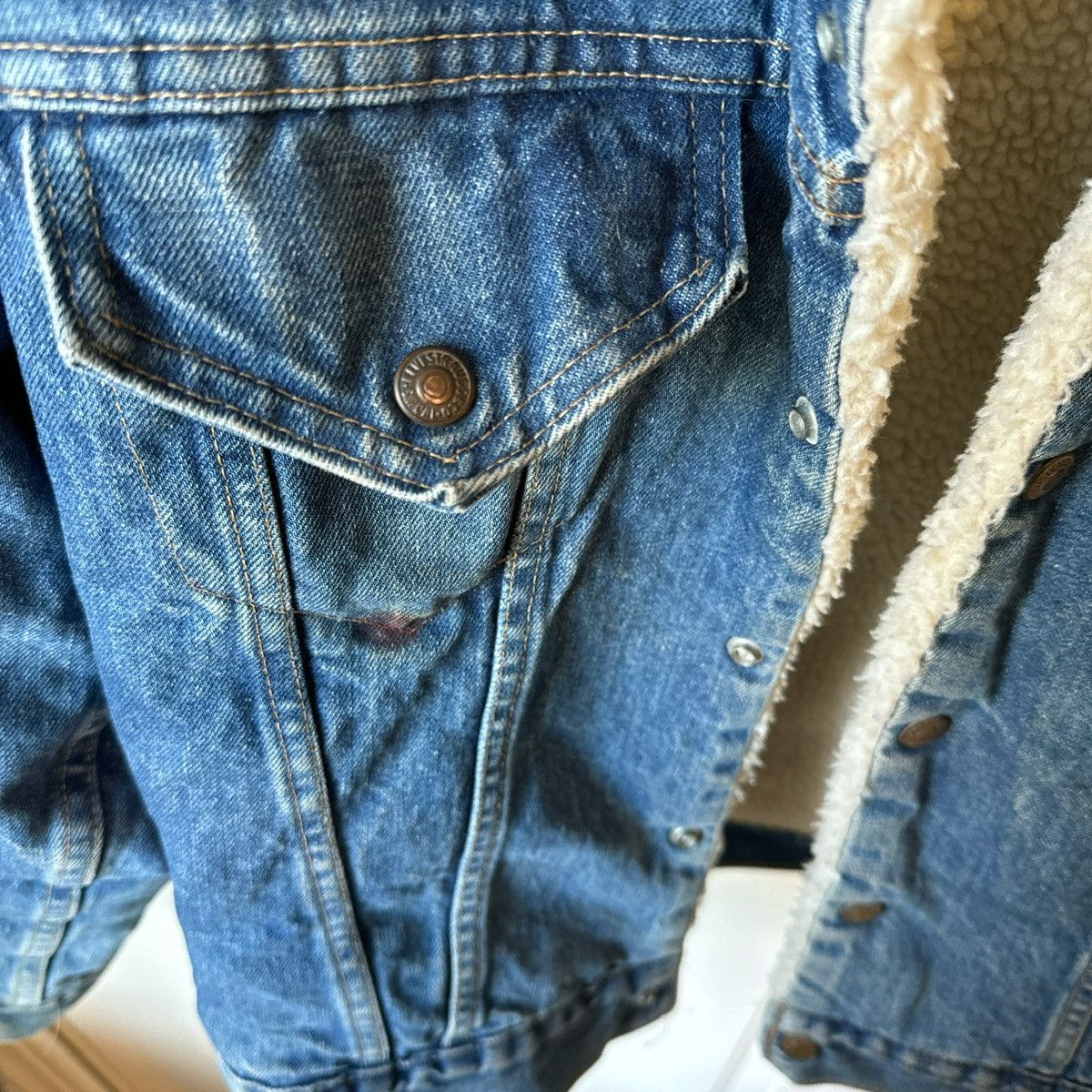 Levi's Rare Vintage 1970's Levi's Big E Sherpa Lined Trucker Jacket Size US XXS / EU 40 - 5 Thumbnail