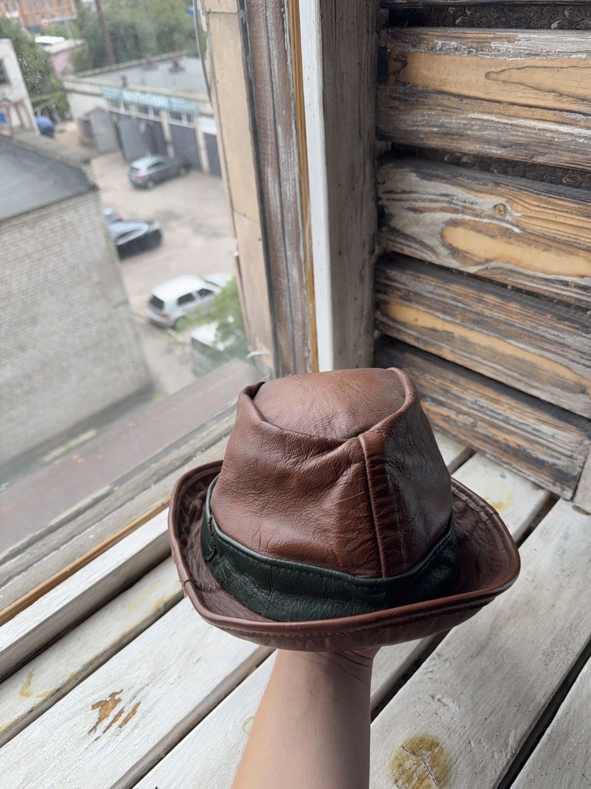 Vintage Vintage 90s Leather Western Rock USA Cowboy fedora hat Size ONE SIZE - 6 Thumbnail