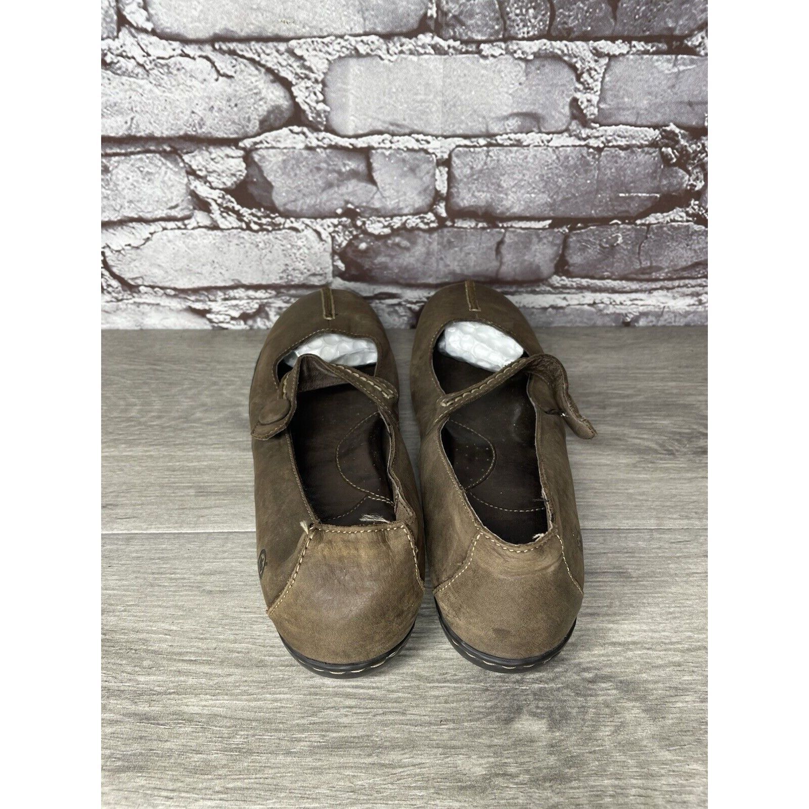 Born Born Handcrafted Brown Leather MaryJane Strap Comfort Shoes Size US 8.5 / IT 38.5 - 12 Thumbnail