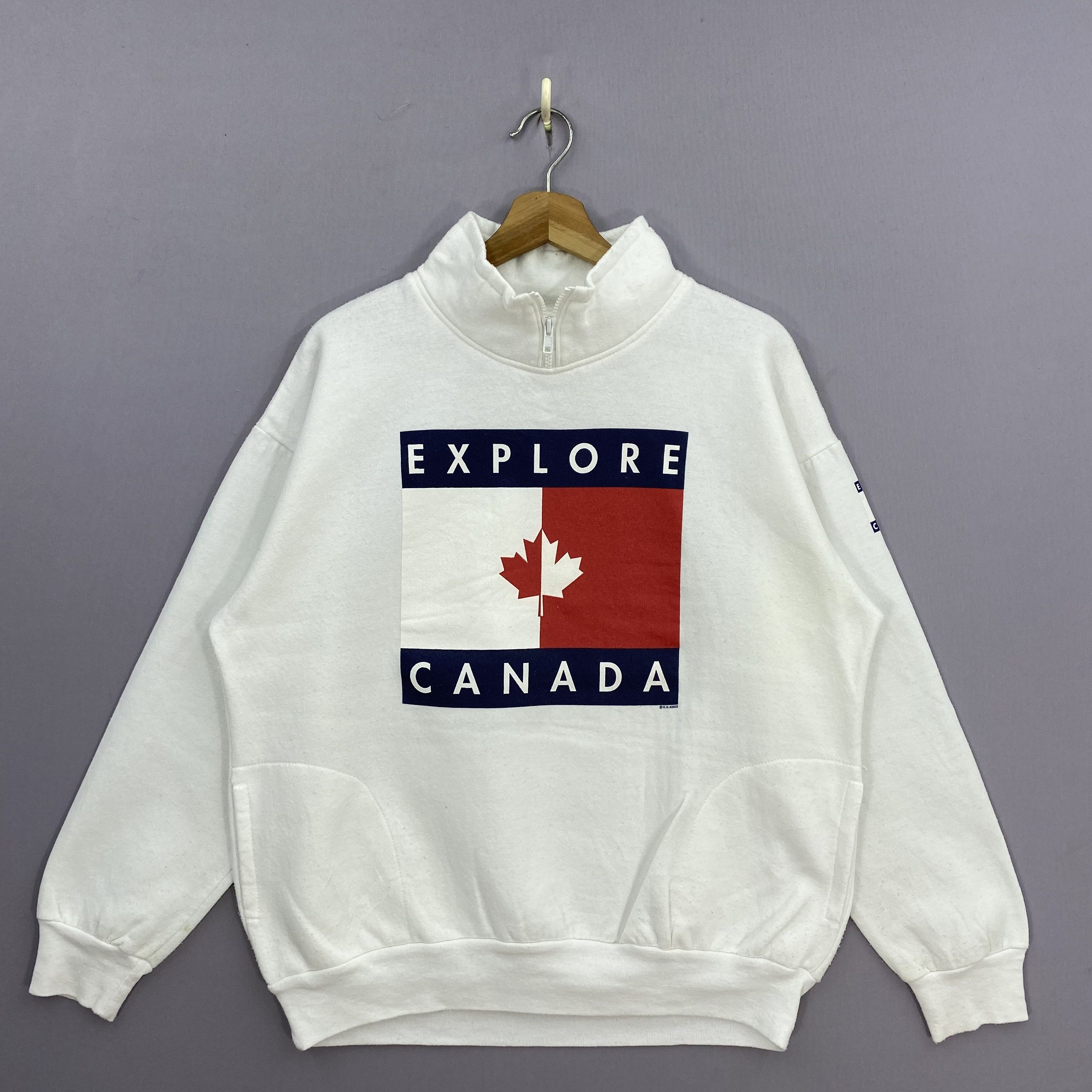 Vintage Vintage 90s Explore Canada Pullover Sweatshirt Mock Neck Size US L / EU 52-54 / 3 - 2 Thumbnail