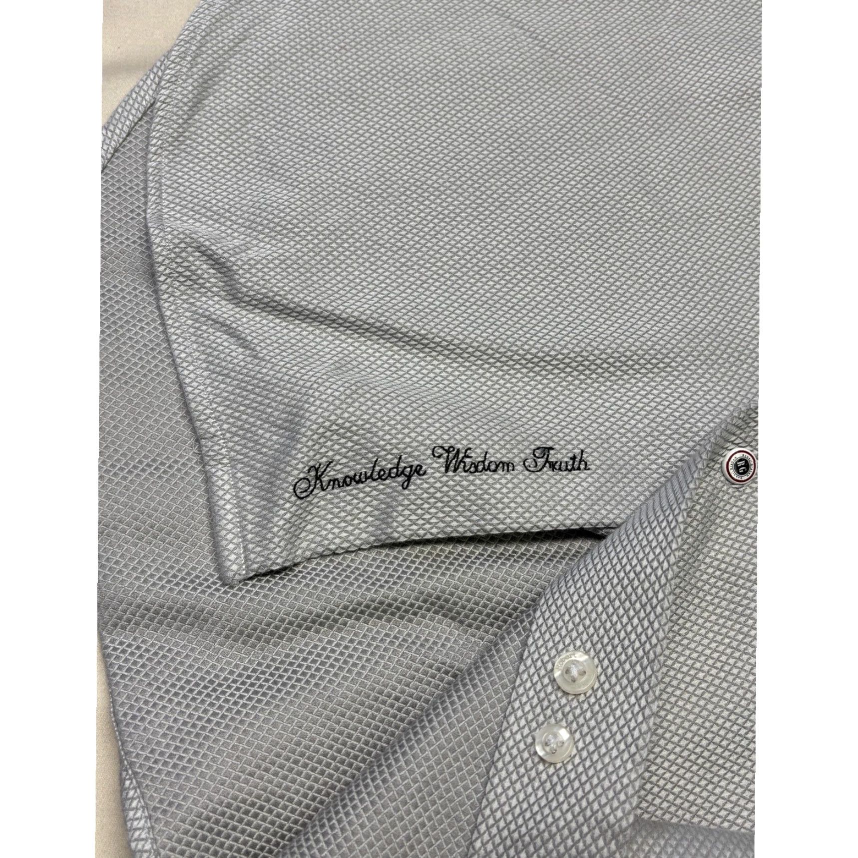 Robert Graham Robert Graham Mens Grey Textured Diamond Weave Button Down Shirt M 15.5 Gray Cotton Button-Up Embroidered 44 in Chest Classic" Size US M / EU 48-50 / 2 - 4 Thumbnail