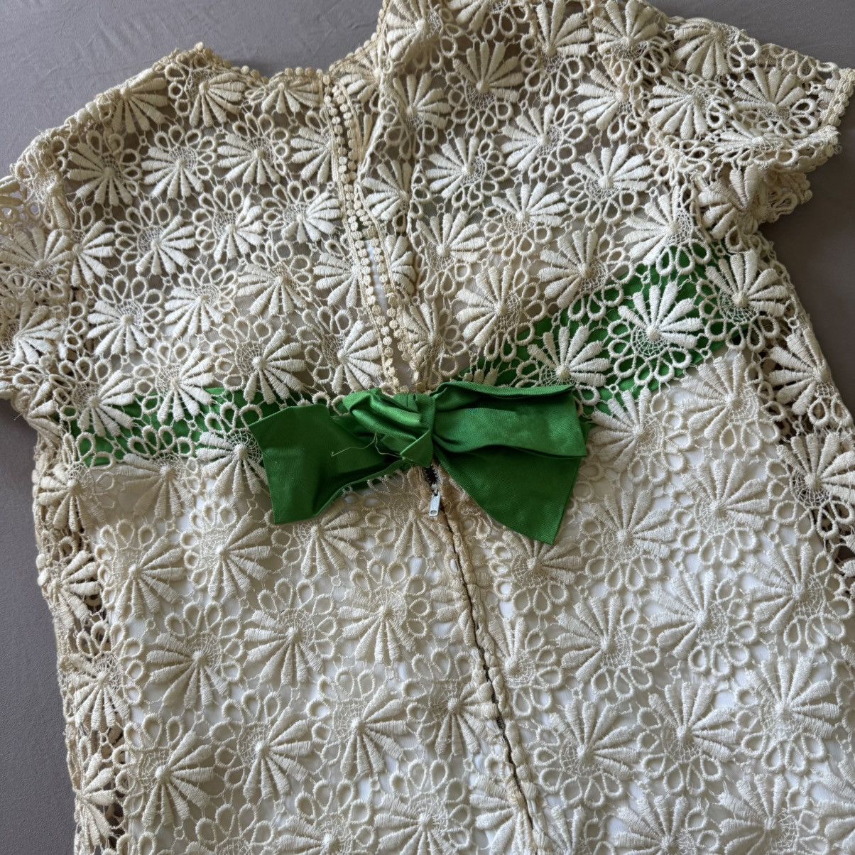 Other Vintage 50s Mr Frank crochet overlay Floral sheath Dress Size S / US 4 / IT 40 - 8 Thumbnail