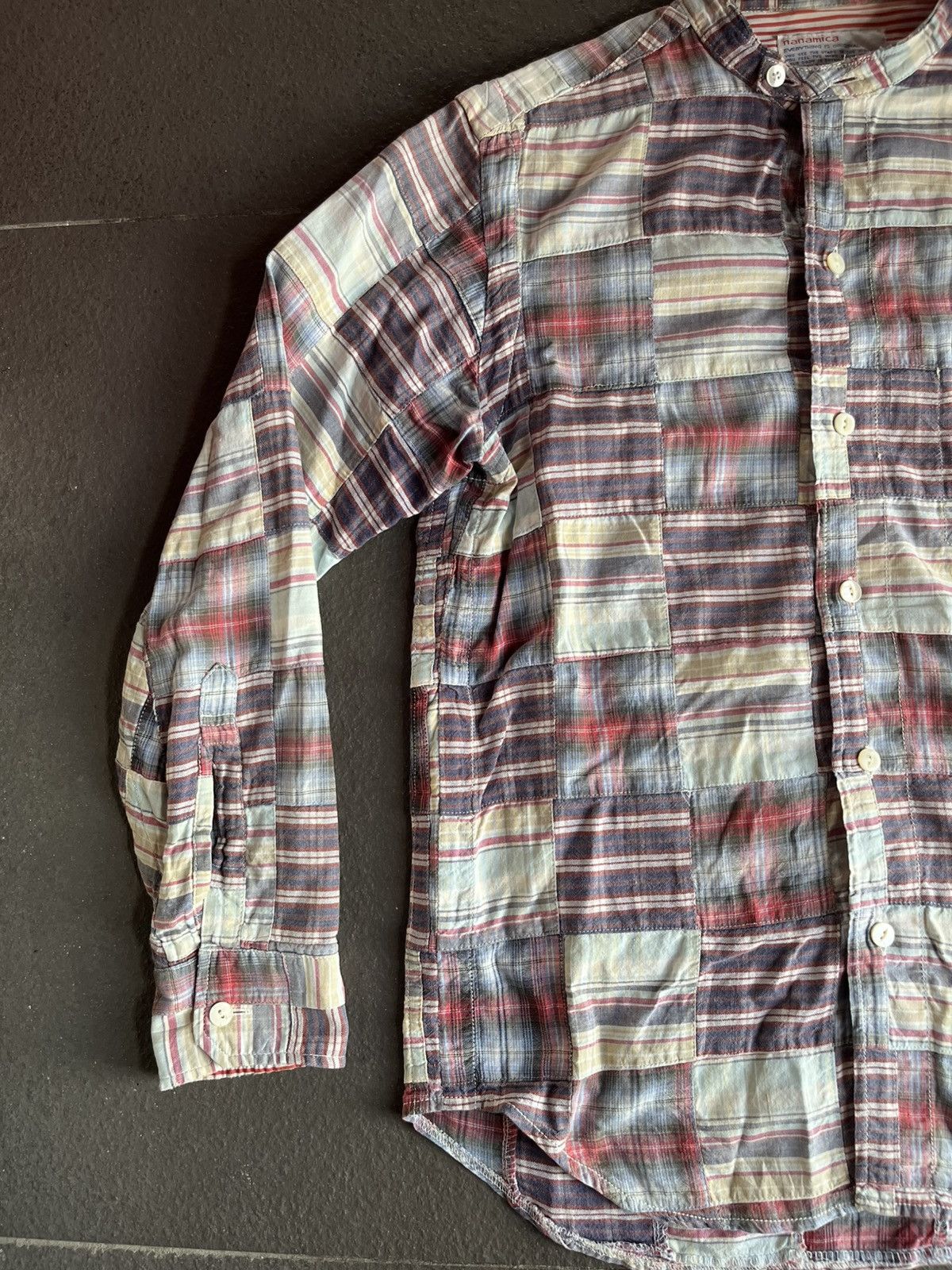 Nanamica Nanamica Patchwork Grunge Japan B/D Shirt Kurt Size US M / EU 48-50 / 2 - 4 Thumbnail